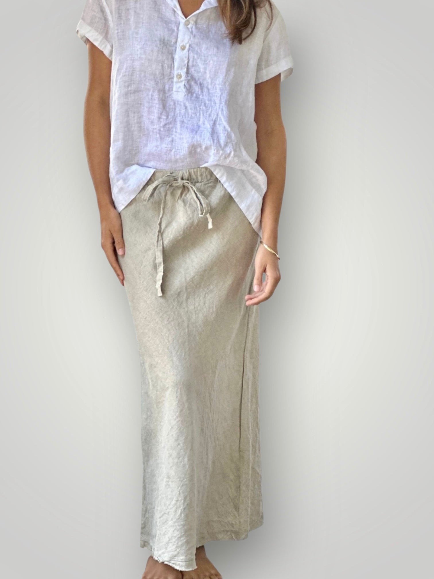 anthea skirt-natural linen Apparel