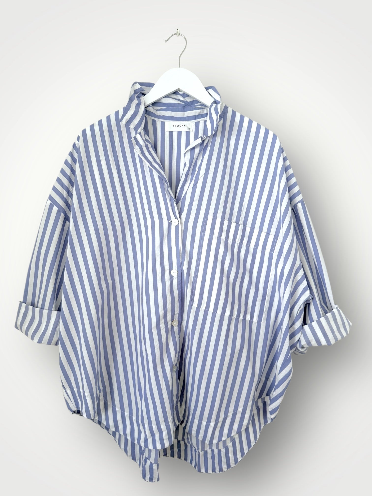 caitlyn shirt - cornflower stripe cotton Apparel