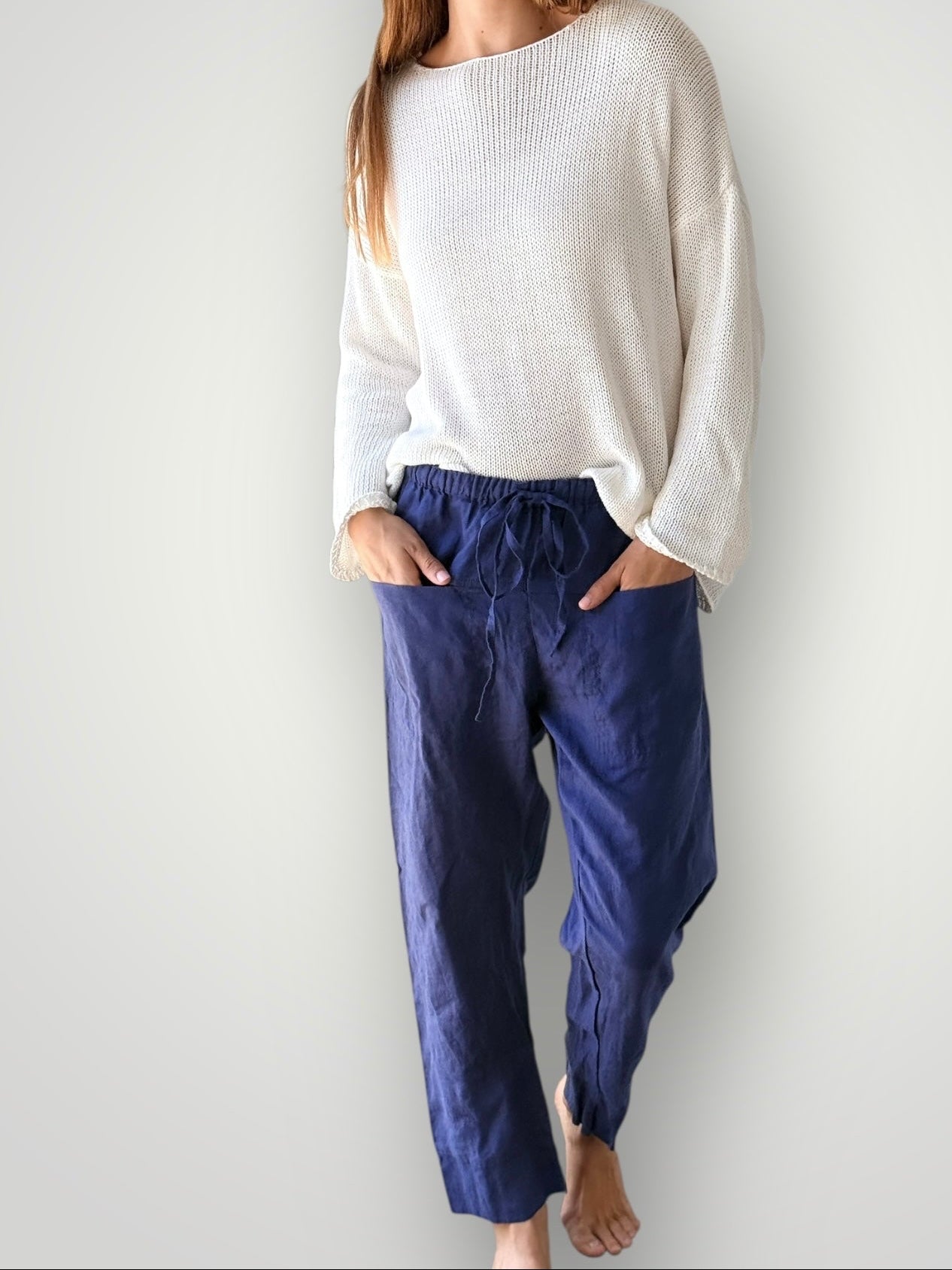 darcy pants - blue dusk linen Apparel