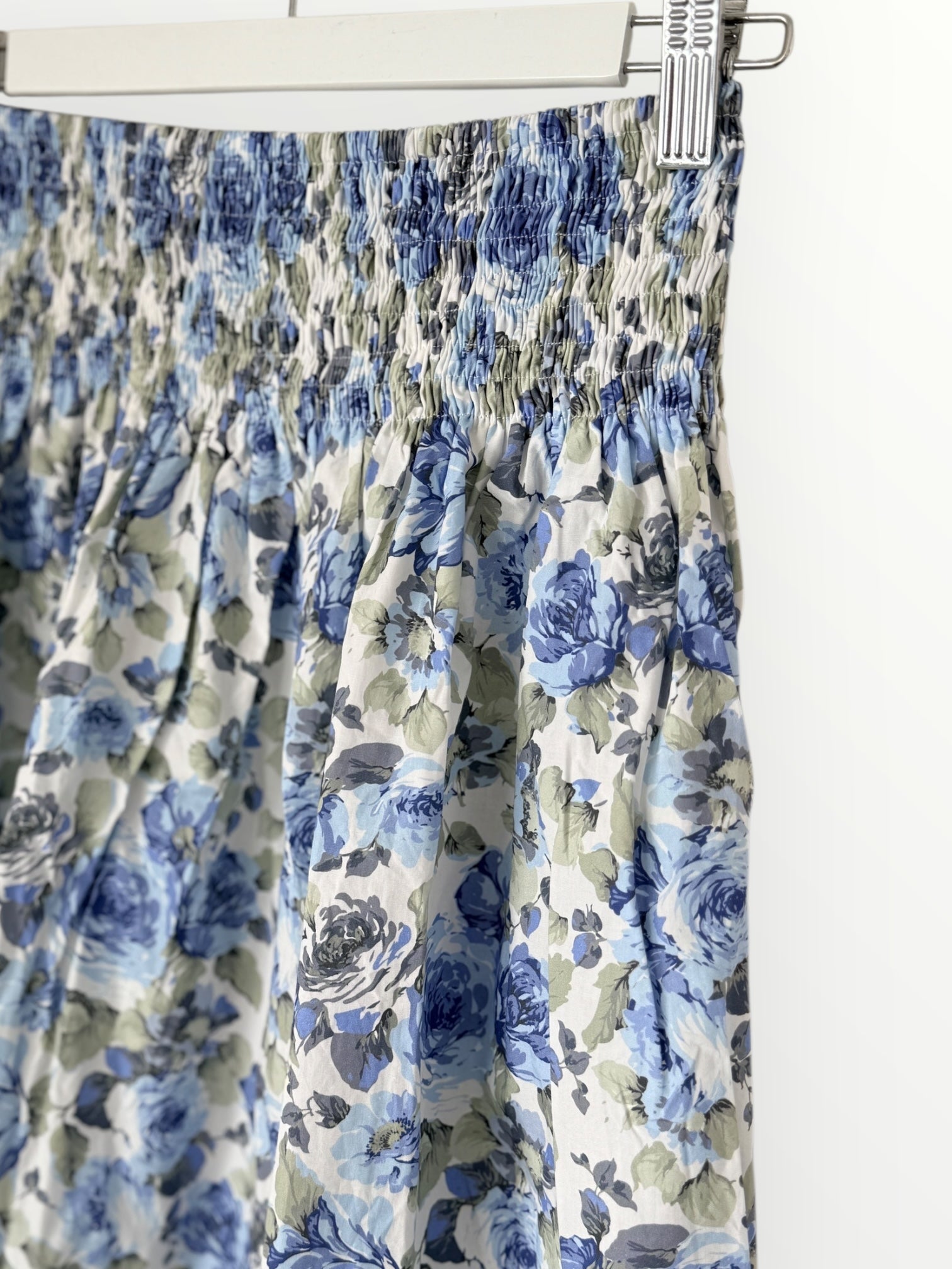 lola skirt - blue floral cotton Apparel