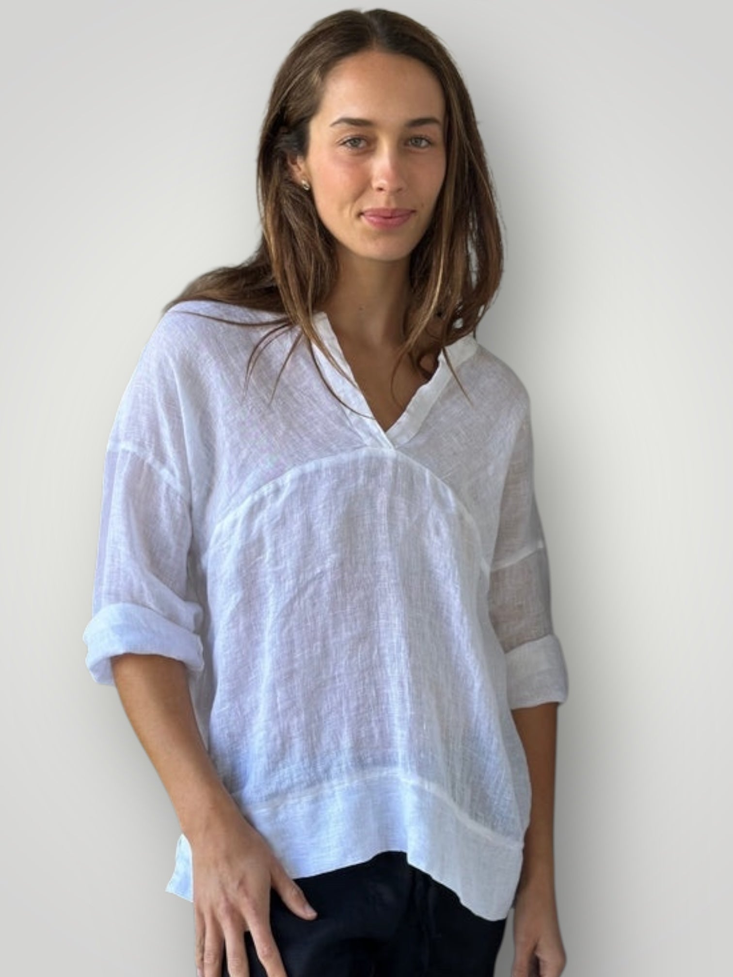 francis top-white linen gauze Apparel