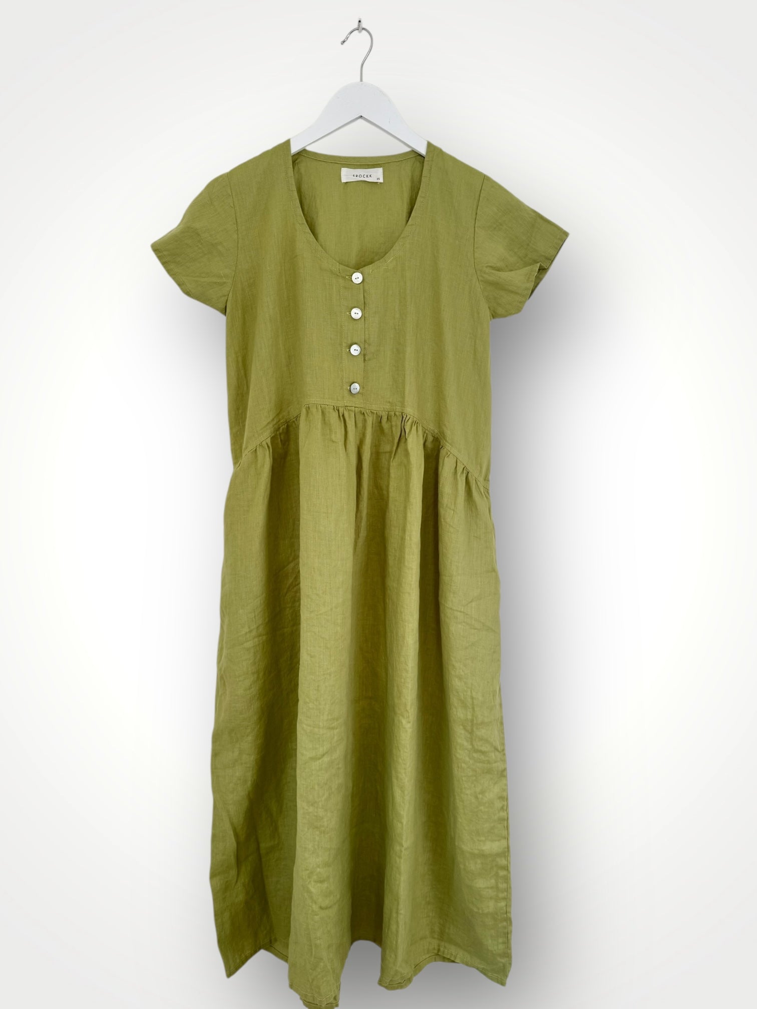 audrey dress - avocado linen Apparel