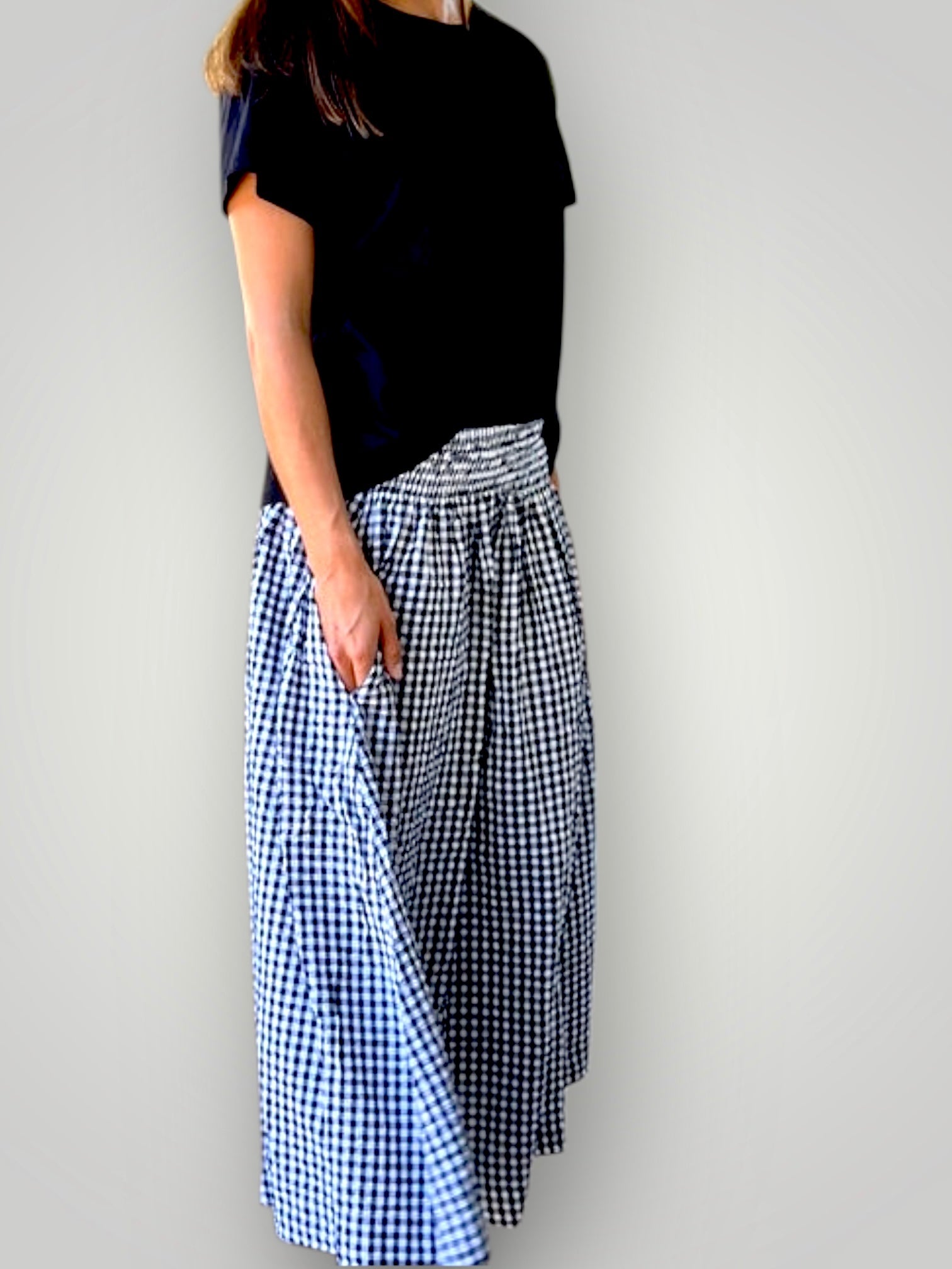 lulu skirt - black/white gingham Apparel