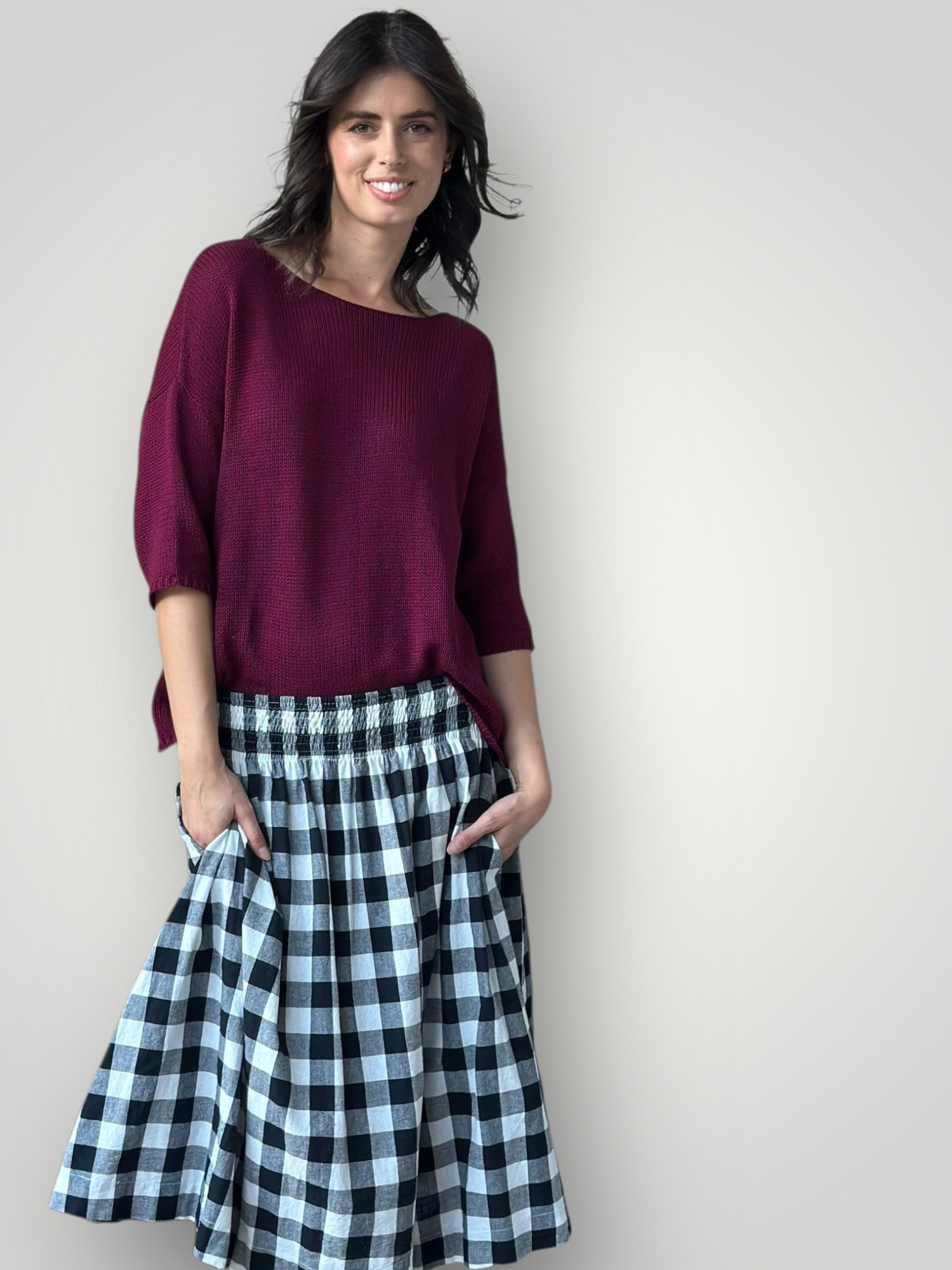 lola skirt - black check Apparel