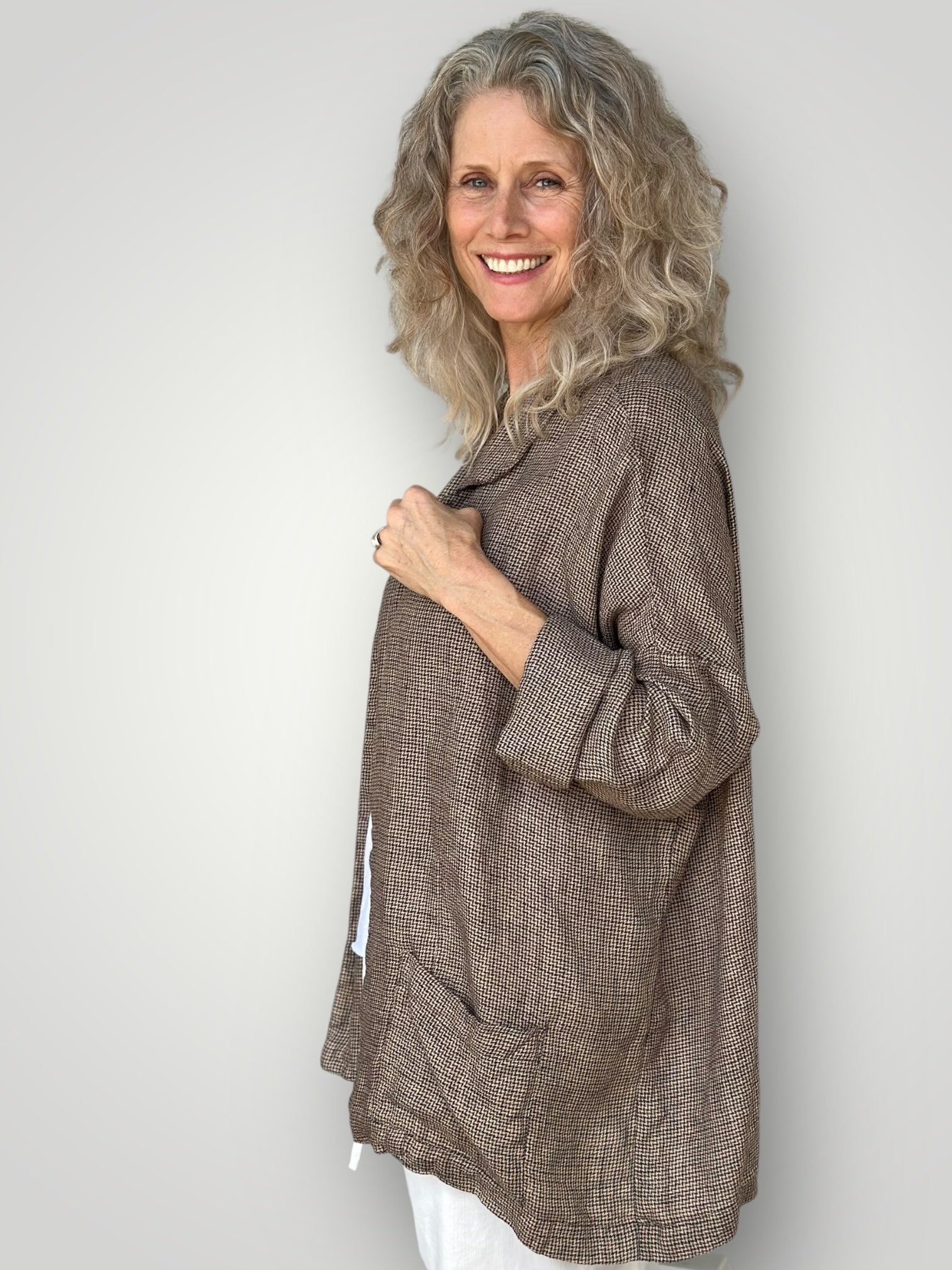 albert blazer - natural woven linen Shirts
