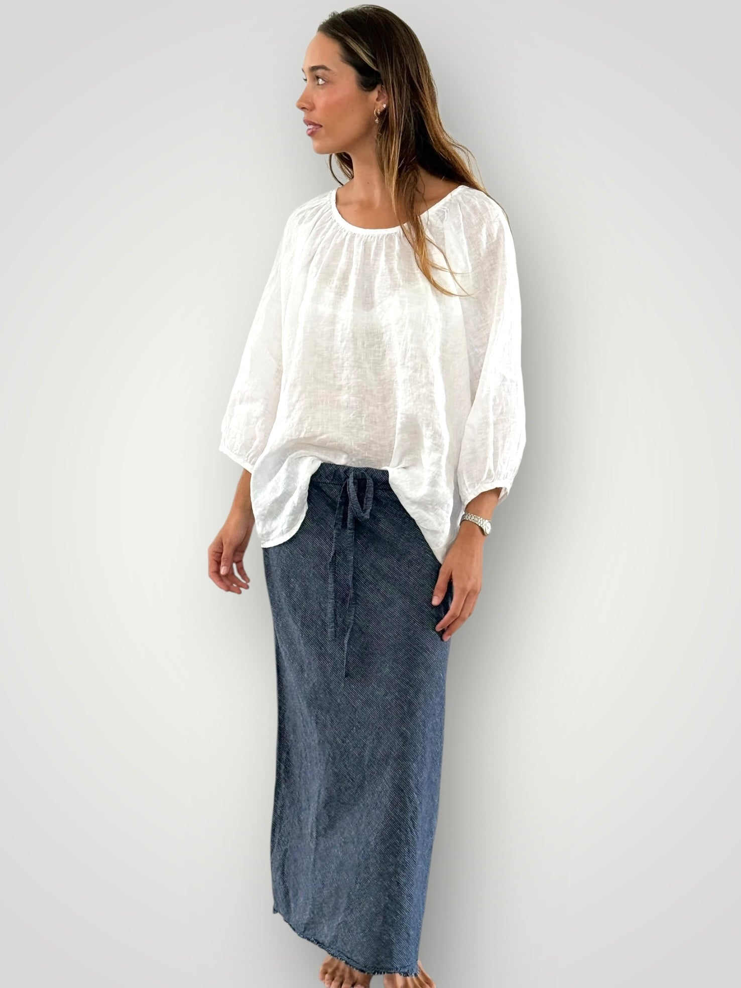 anthea skirt - navy stripe Apparel