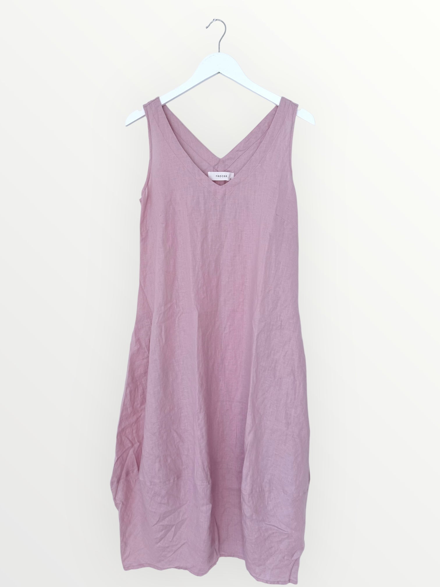 amber dress - peony pink linen Apparel