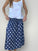 lola skirt - blue dusk spot linen Apparel