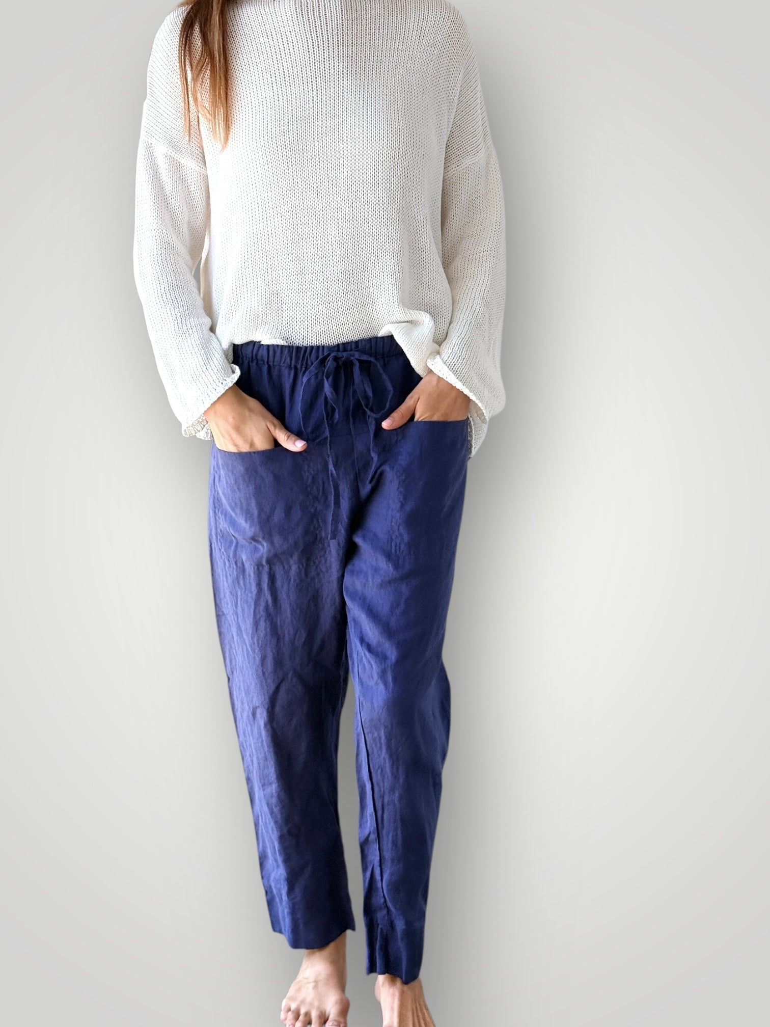 darcy pants - blue dusk linen Apparel