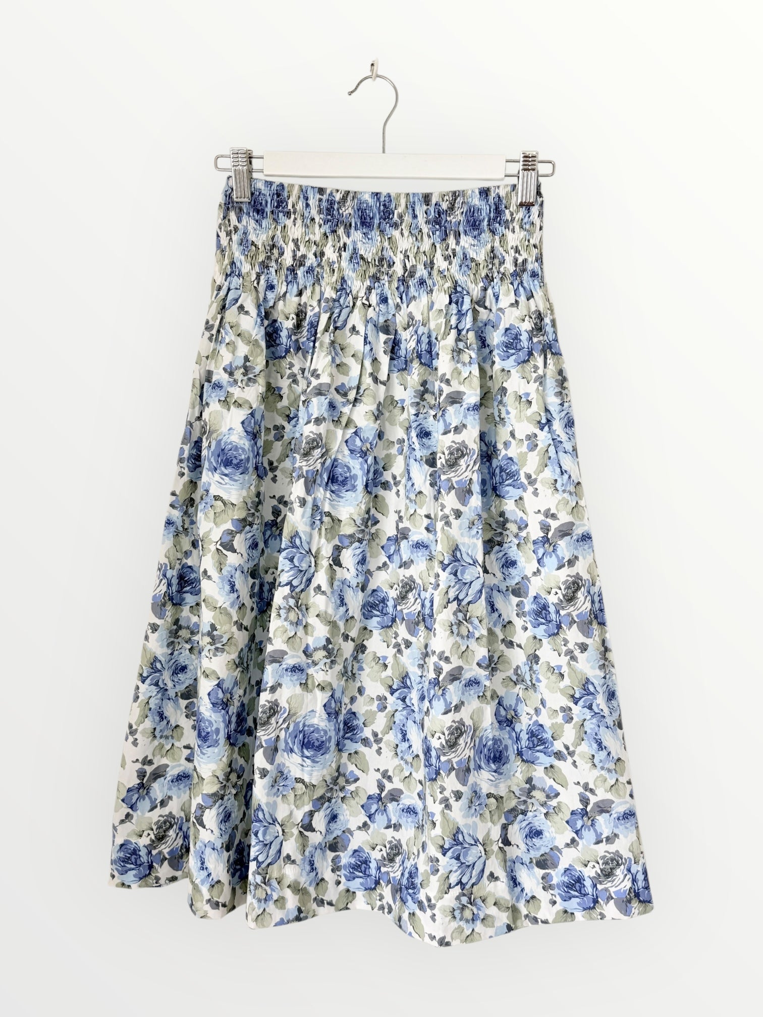 lola skirt - blue floral cotton Apparel