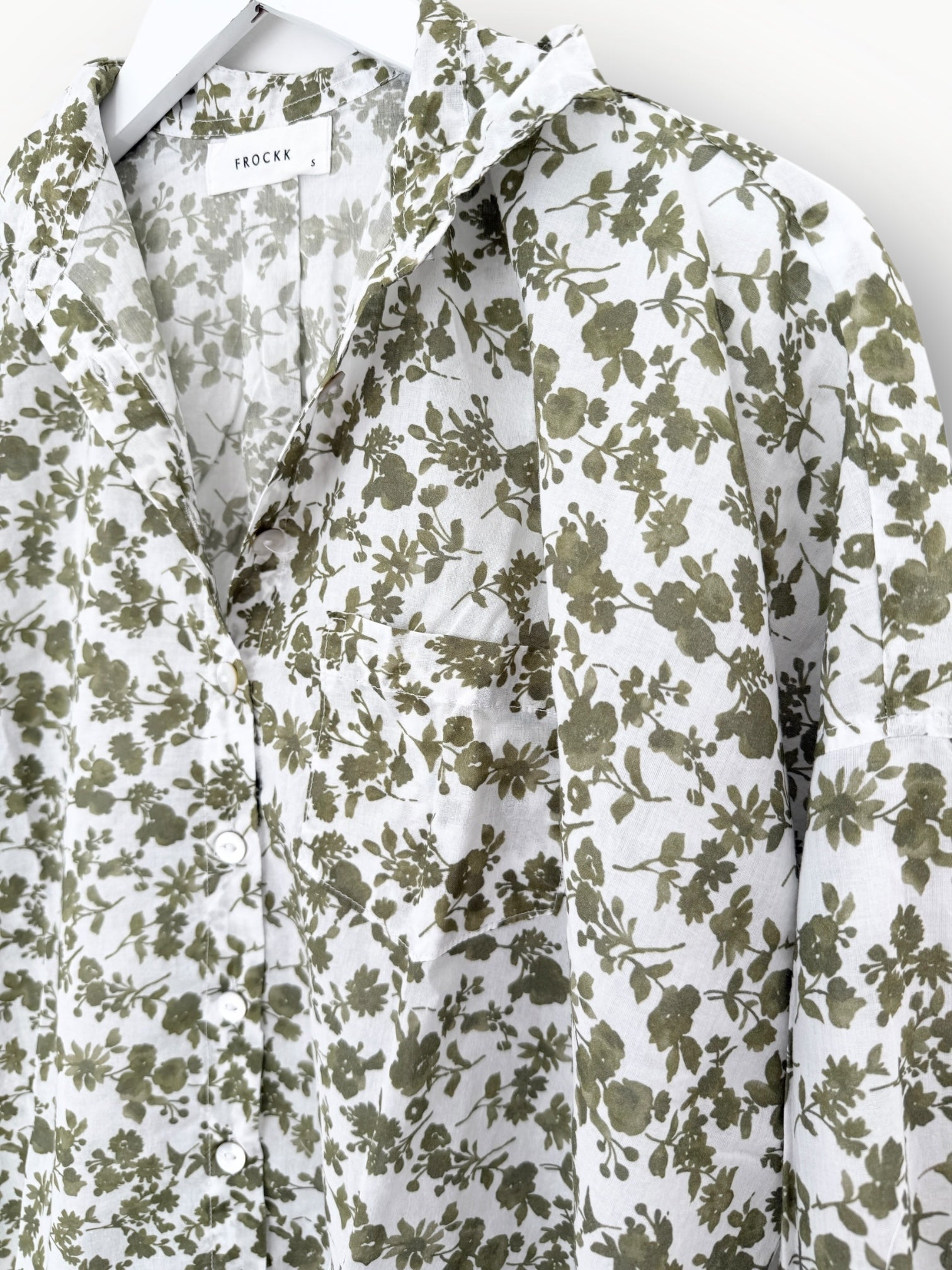 rosie shirt - olive floral cotton Apparel
