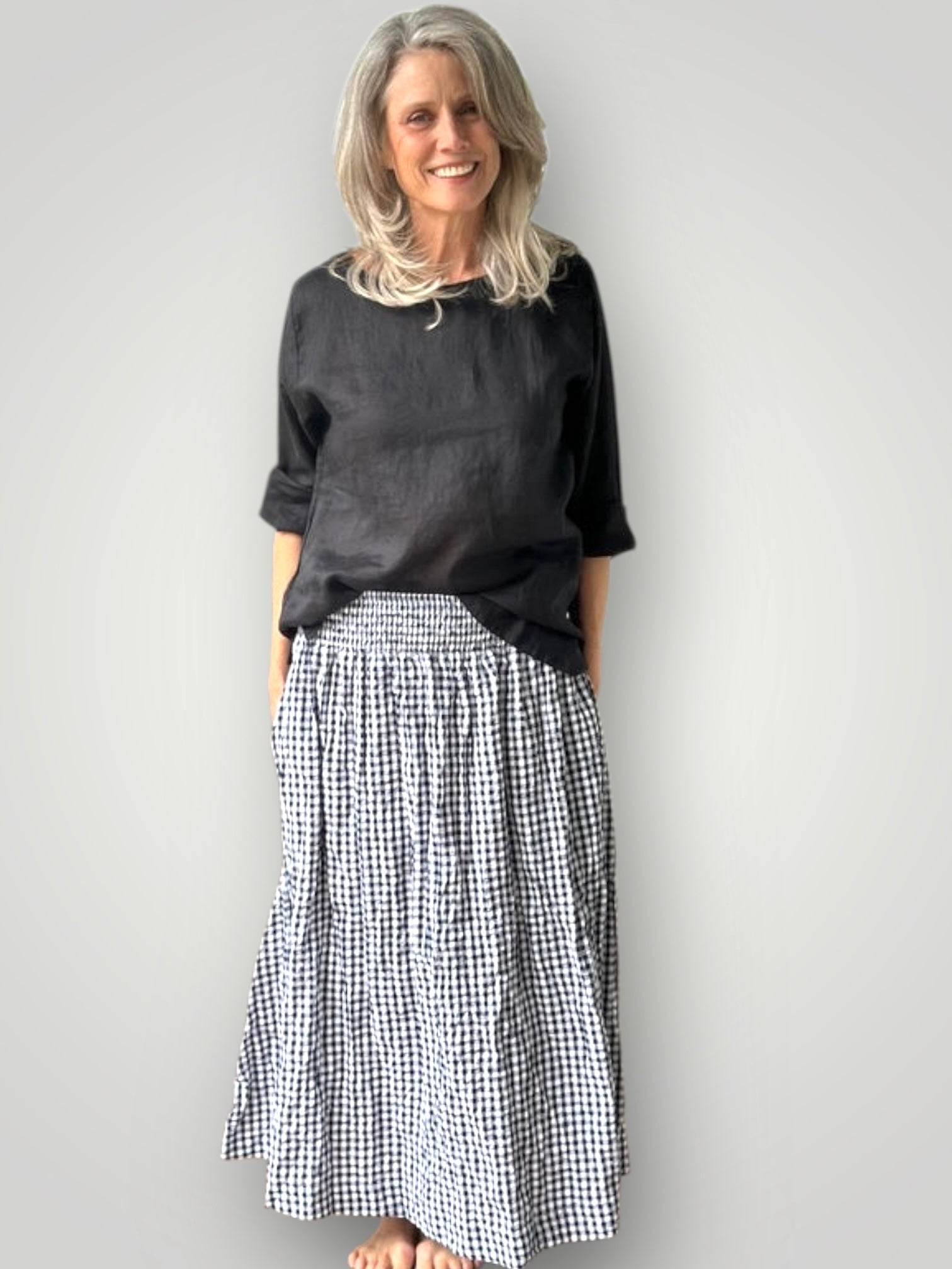 lulu skirt - black/white gingham Apparel