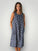 becky dress - charcoal spot linen Apparel
