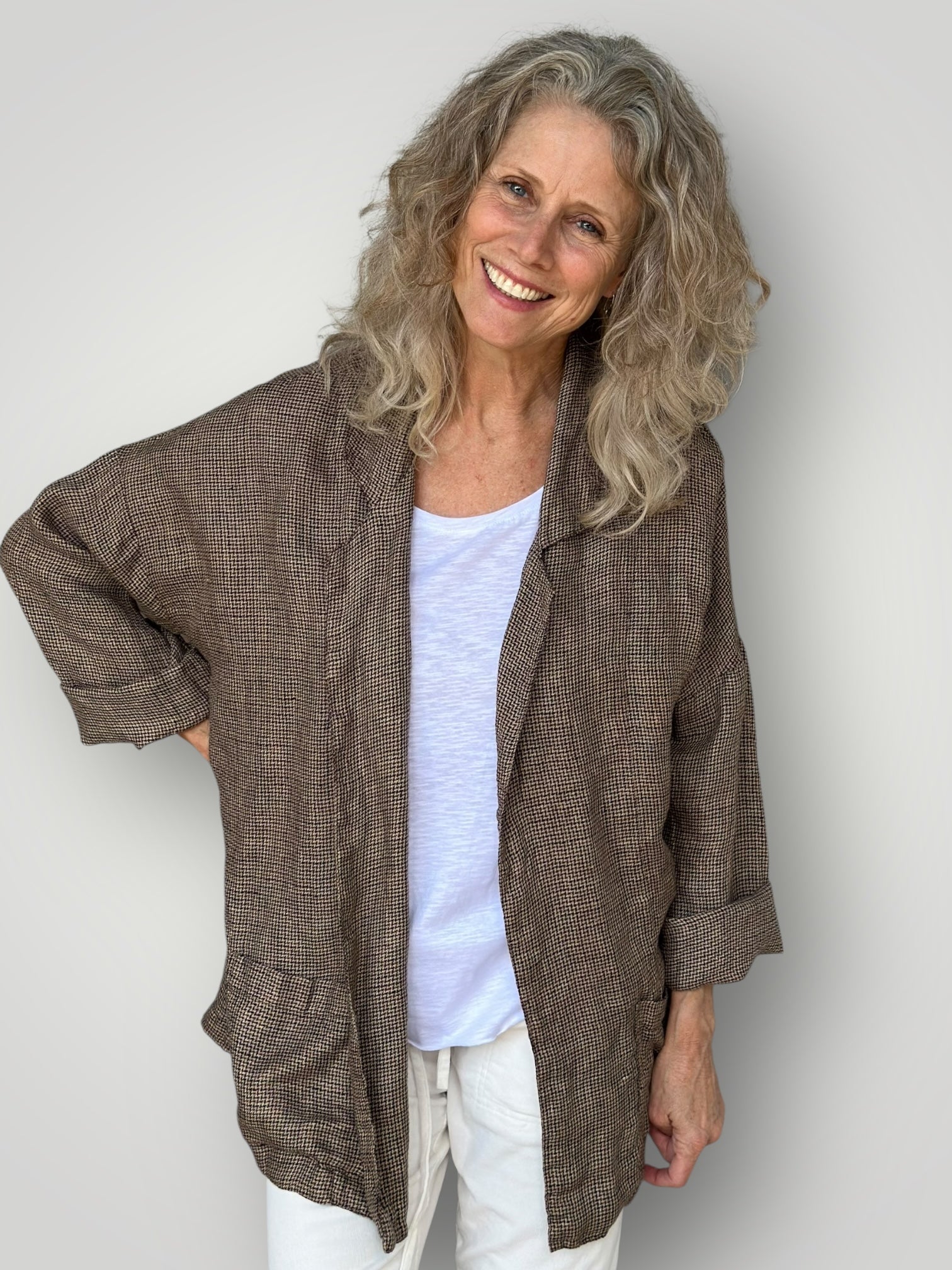 albert blazer - natural woven linen Shirts
