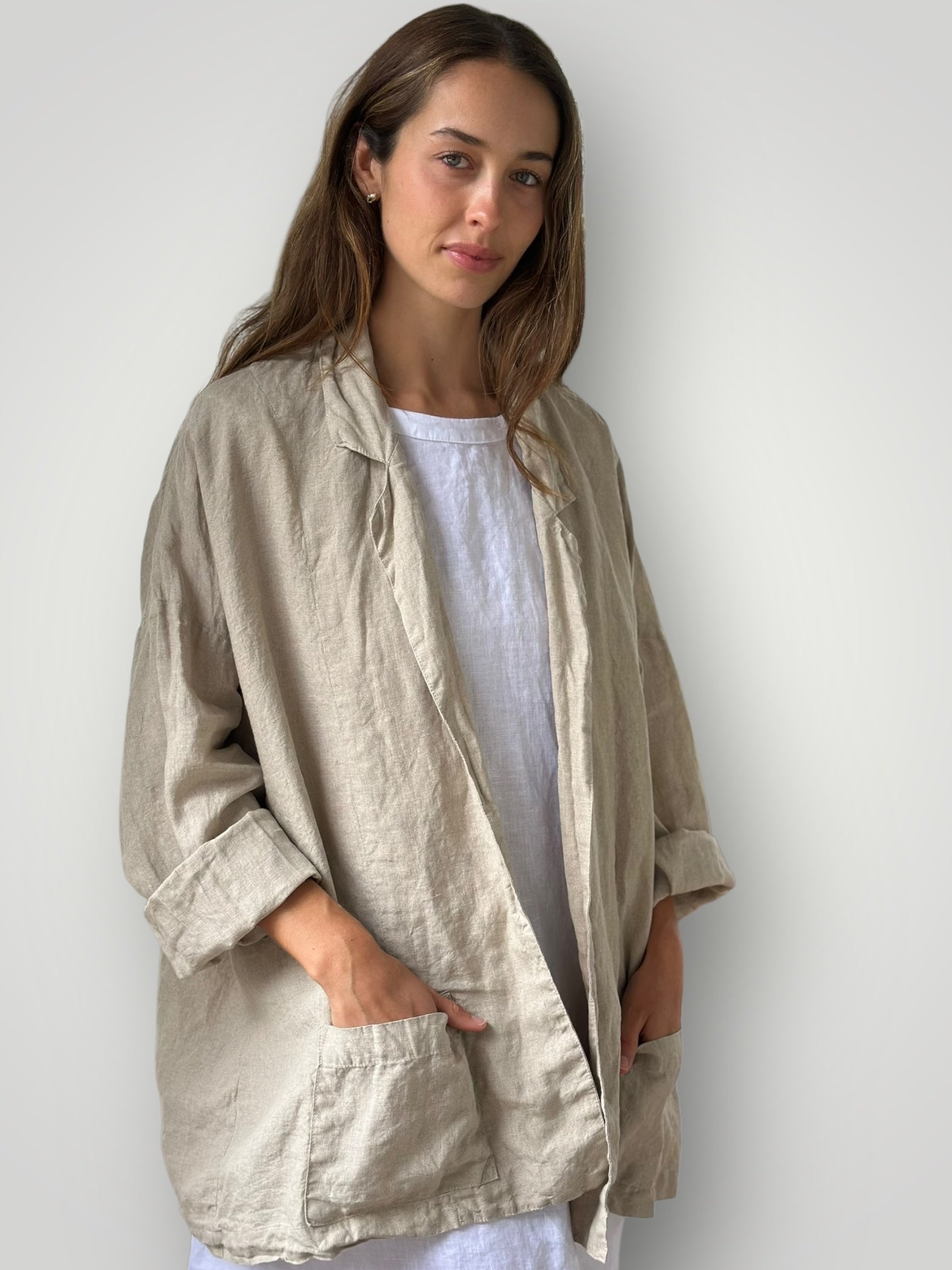 albert blazer -natural linen Shirts