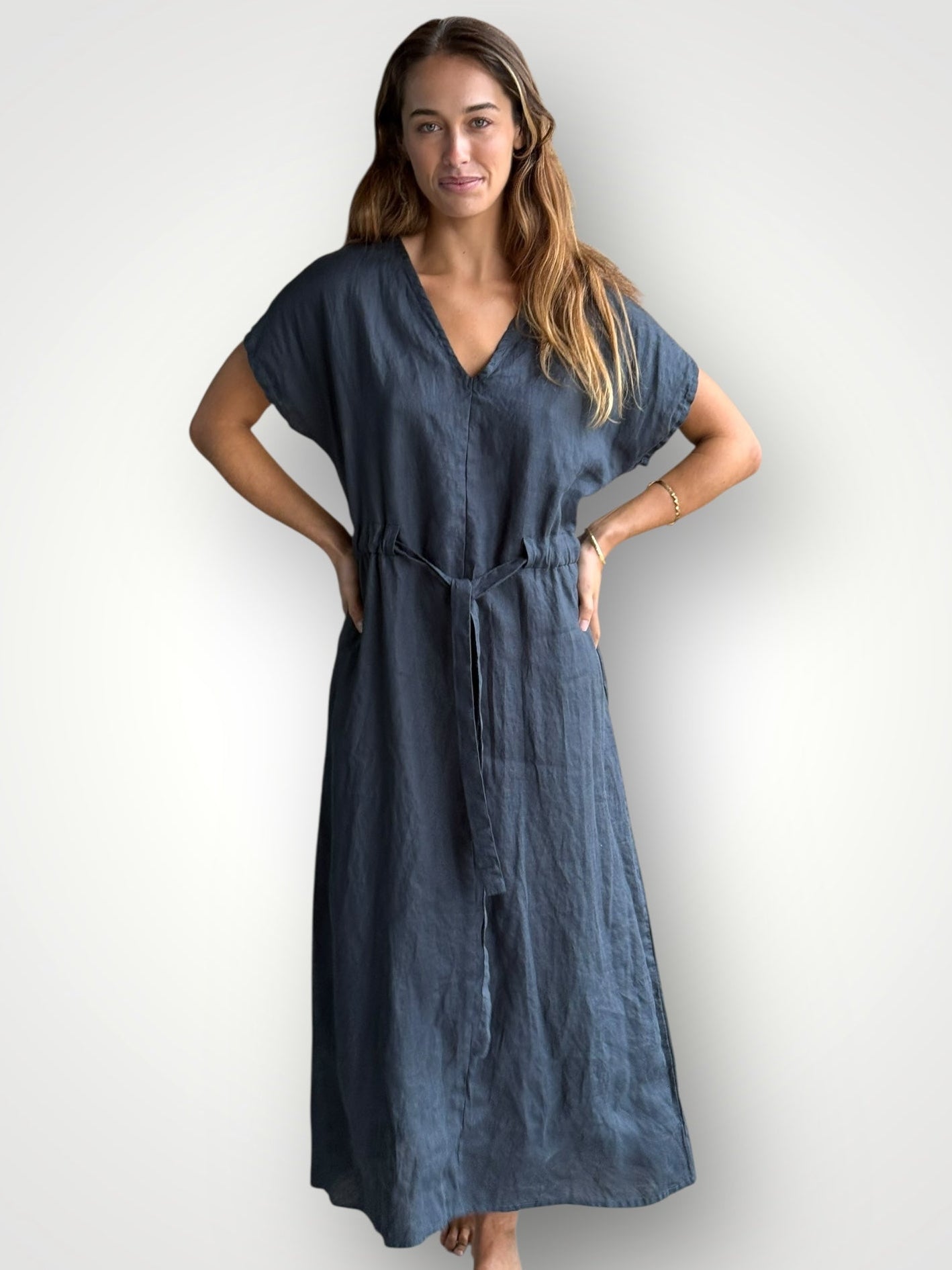 harper dress - charcoal linen Apparel