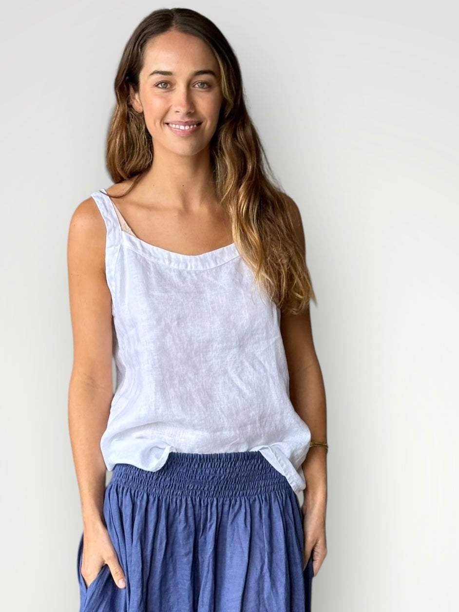 tilly tank - white linen Apparel