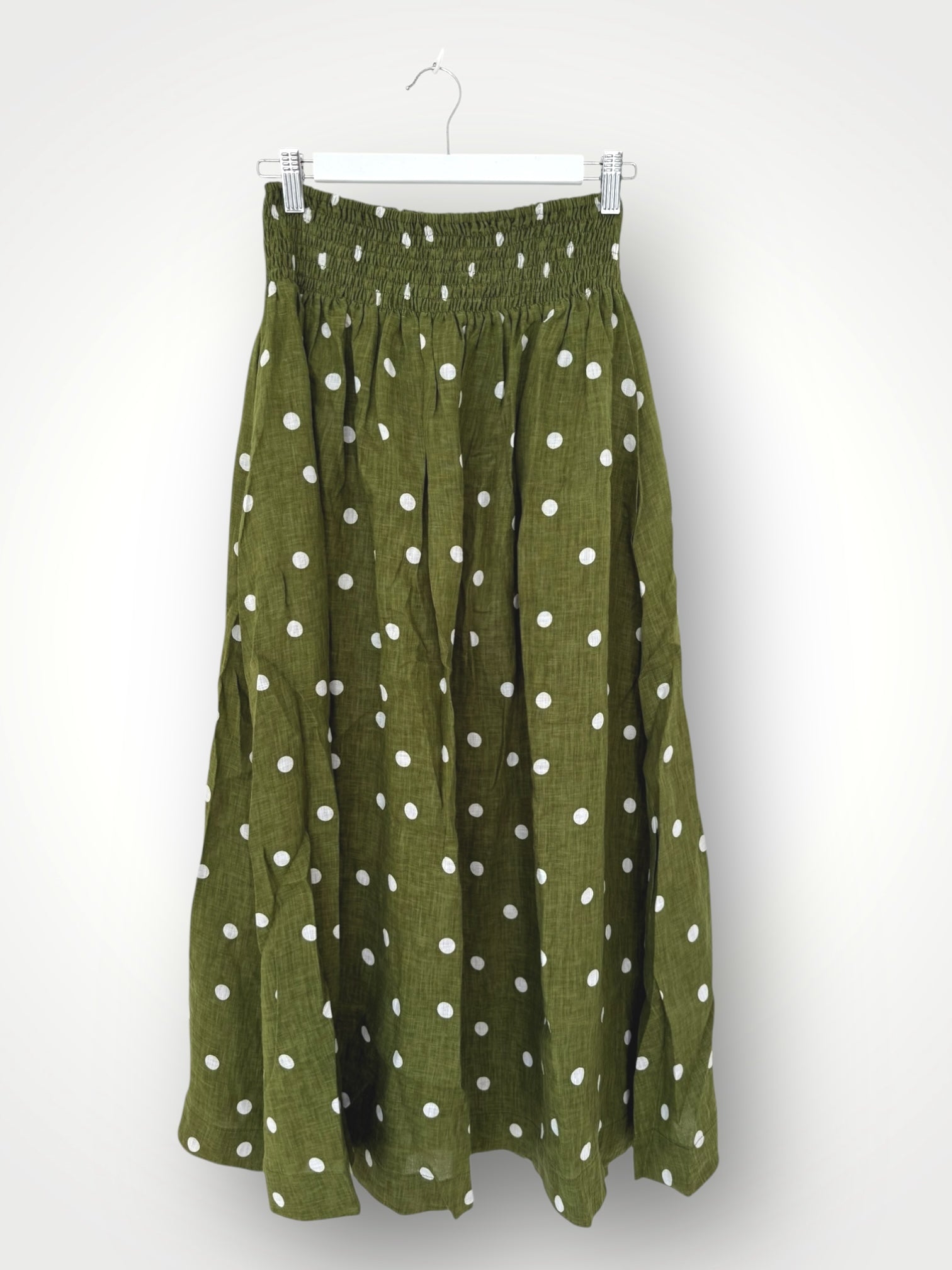 lulu skirt - olive spot linen Apparel