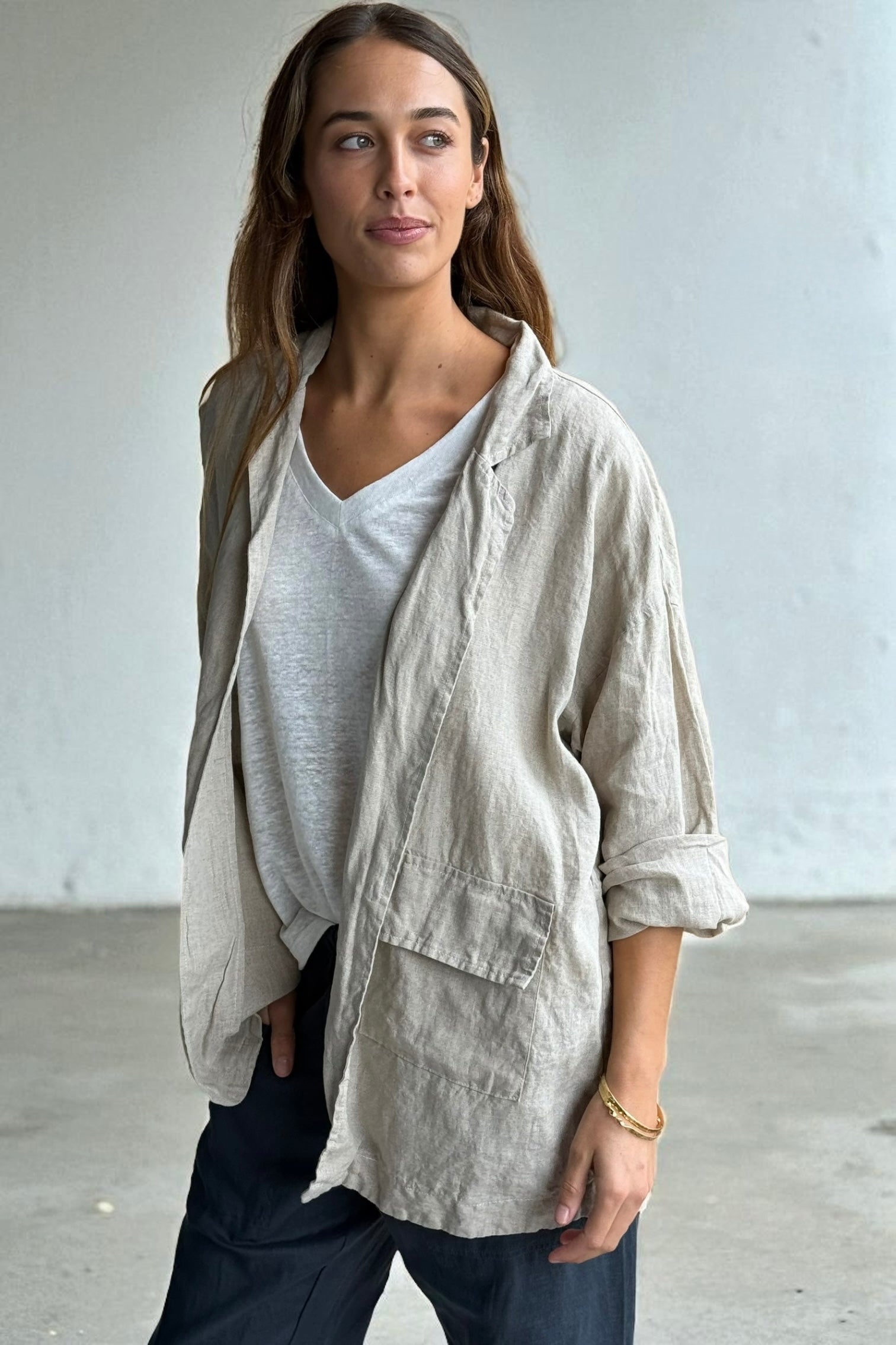 eden blazer - natural linen Shirts