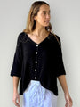 alex cardi-black cotton knit Apparel