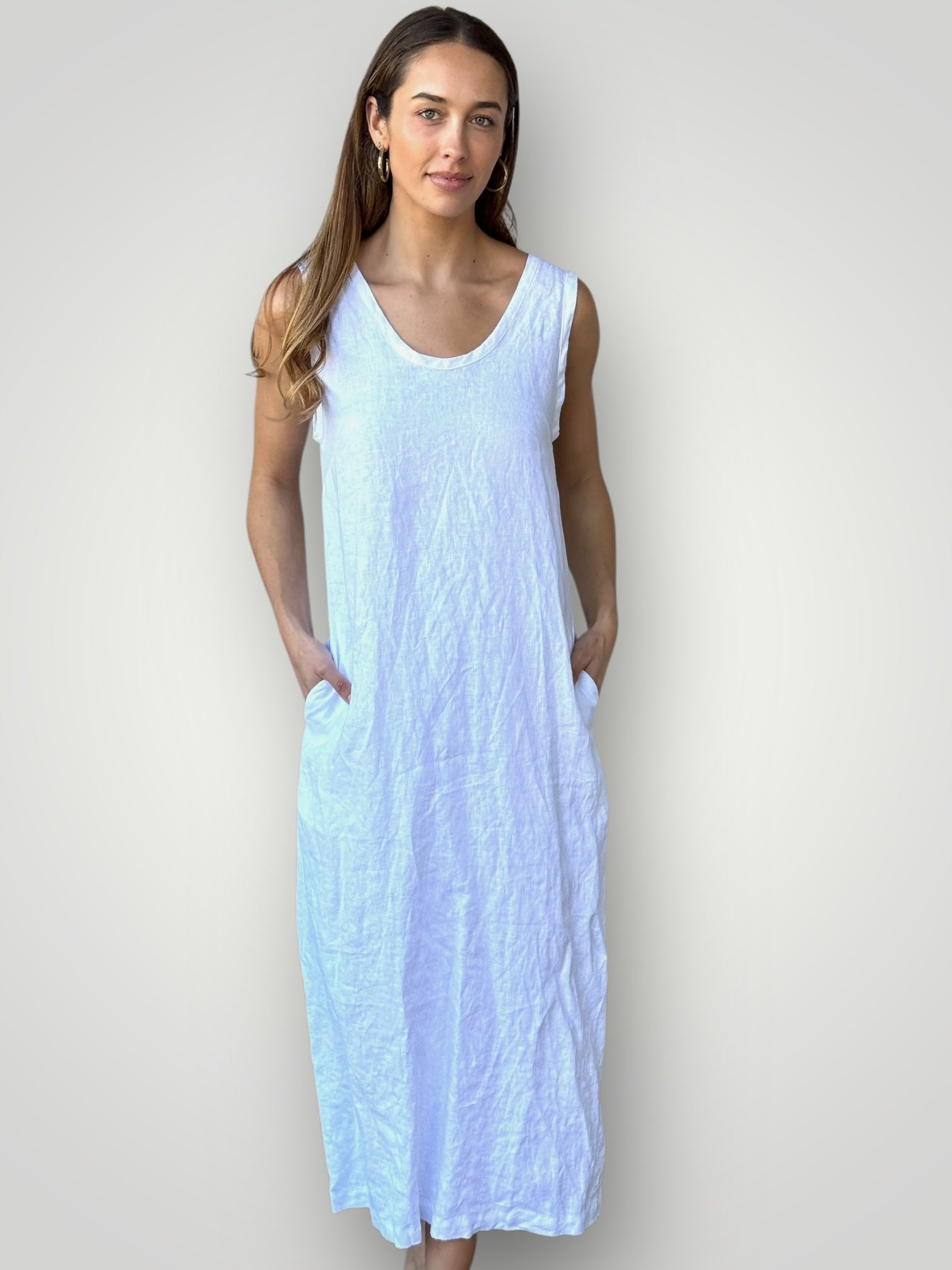 imogen dress-white linen