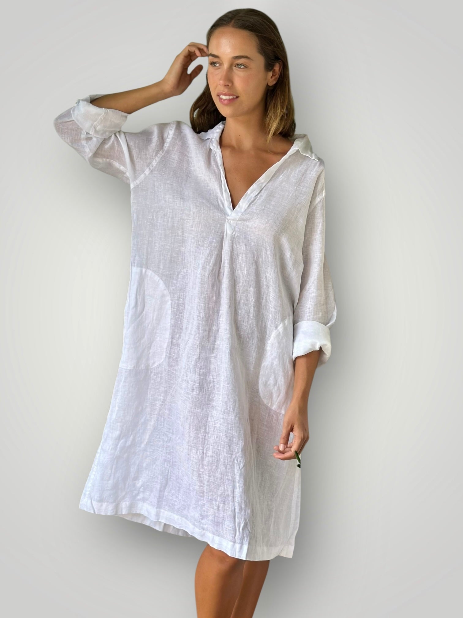 bianca dress - white linen Apparel