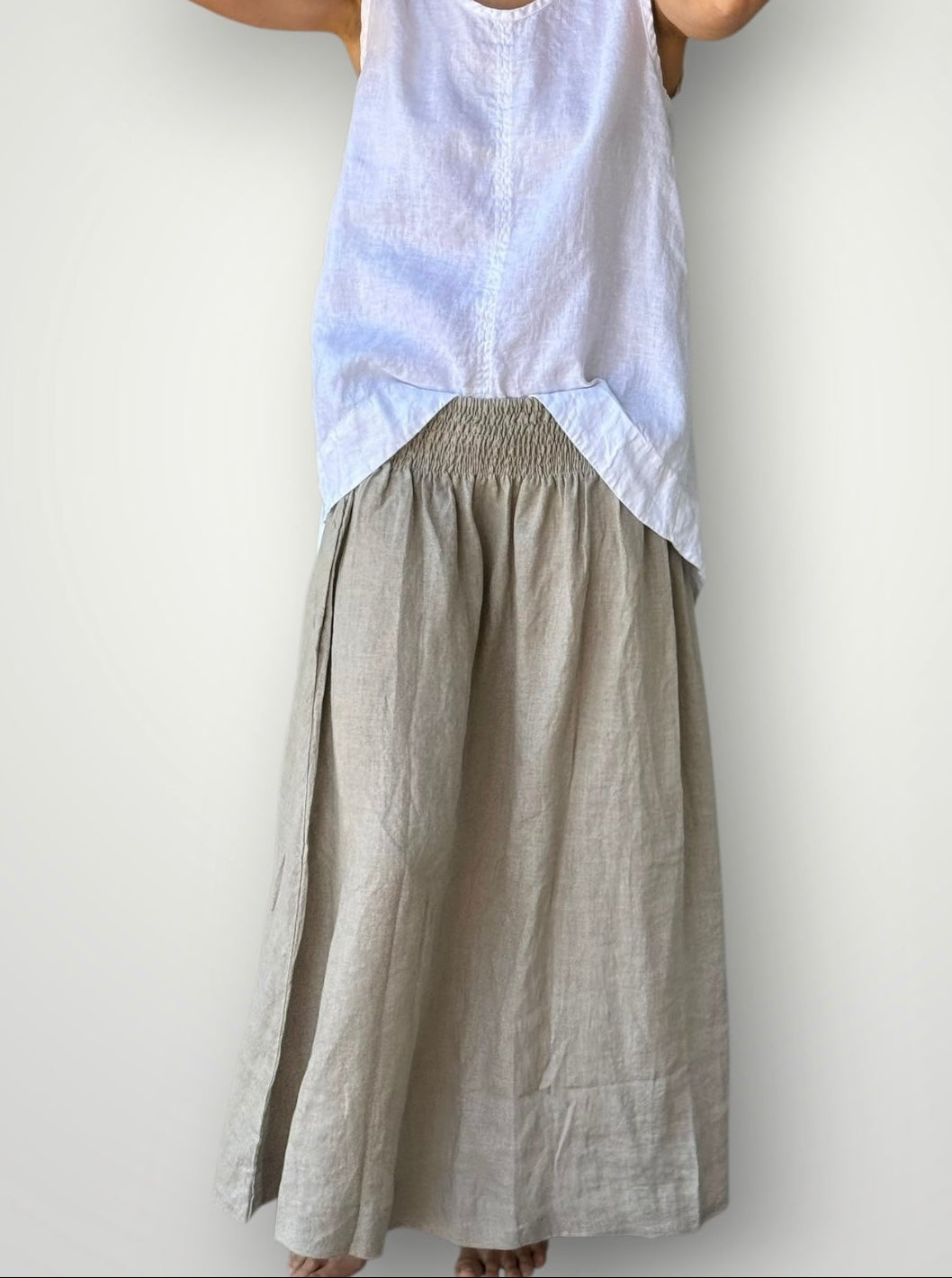 lulu skirt-natural linen Apparel