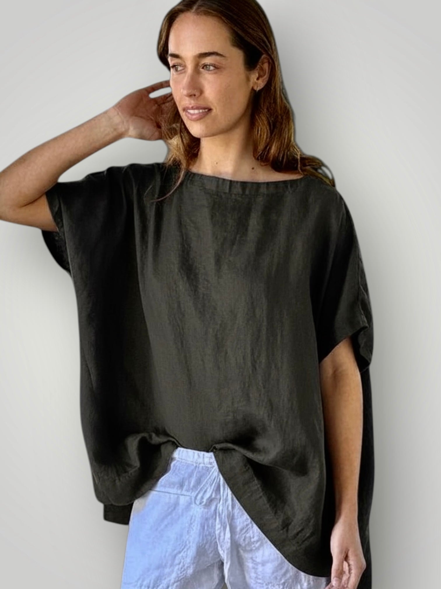 sammy top -charcoal linen Apparel