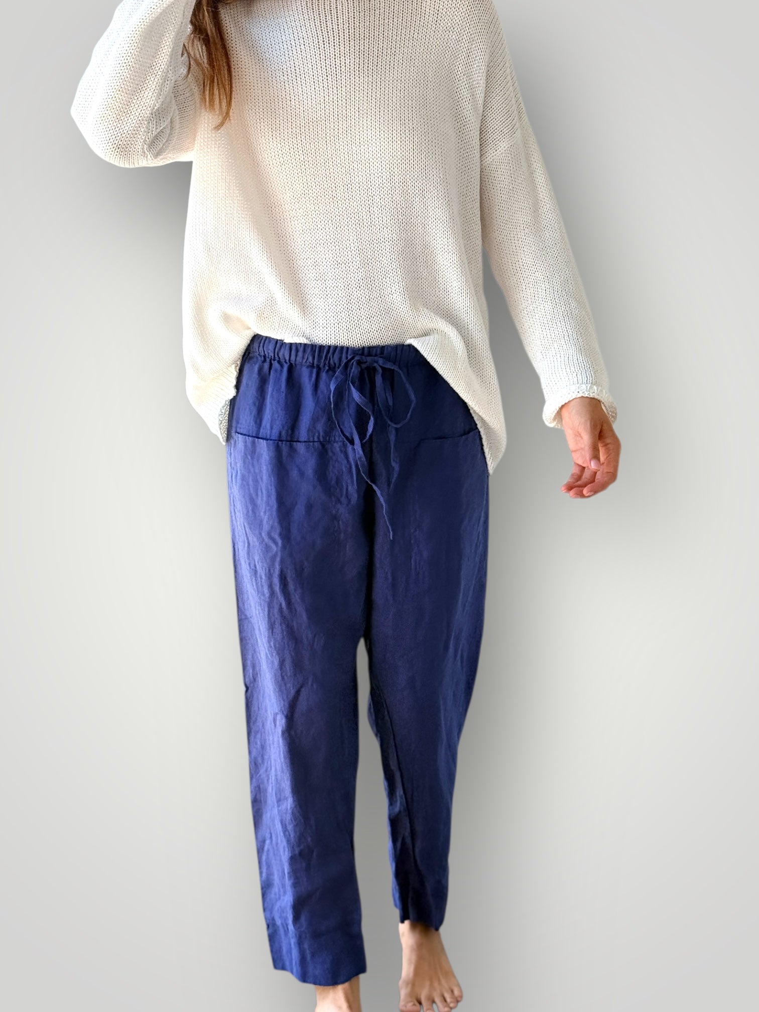 darcy pants - blue dusk linen Apparel