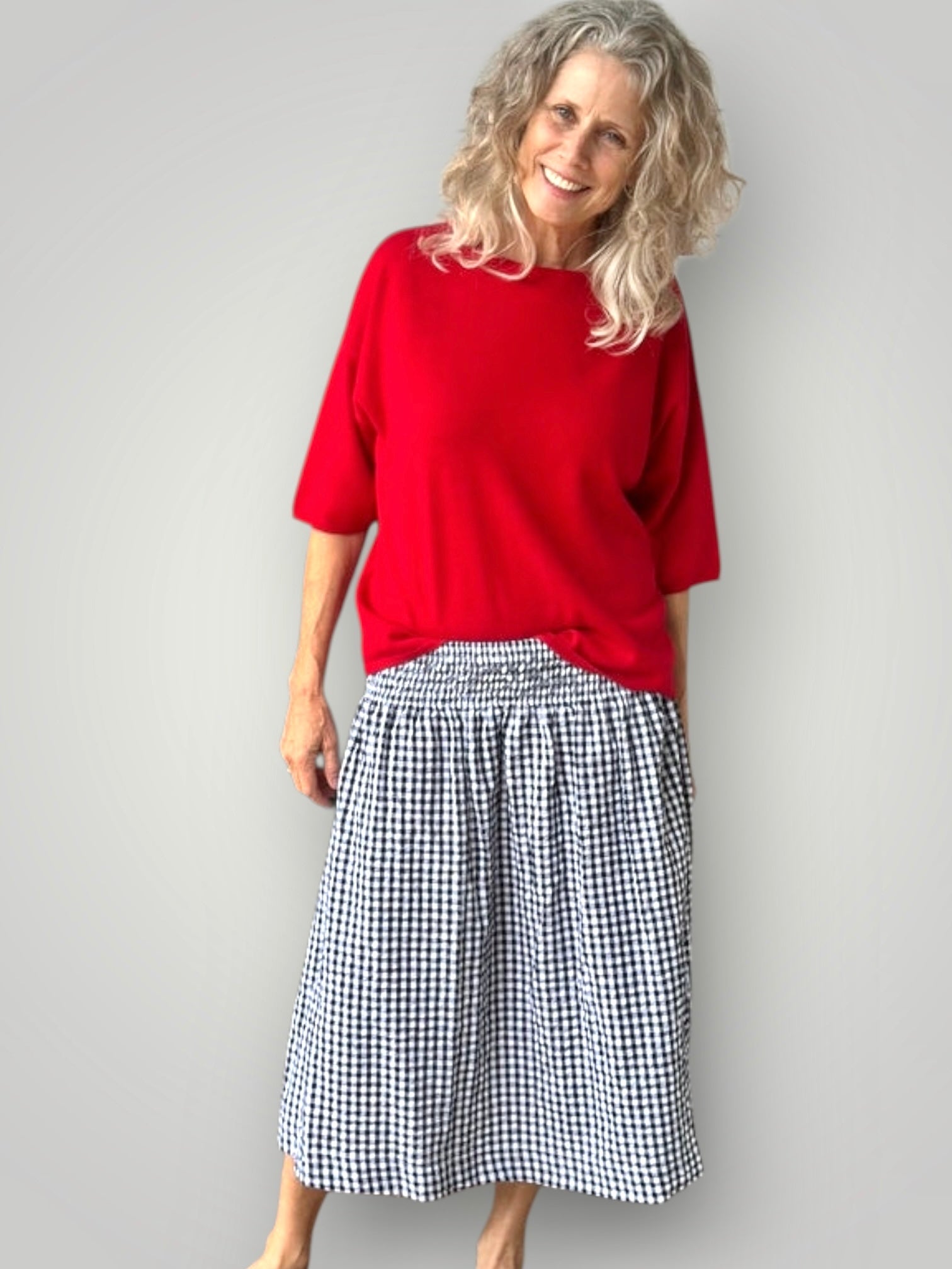 lola skirt -black /white gingham cotton Apparel
