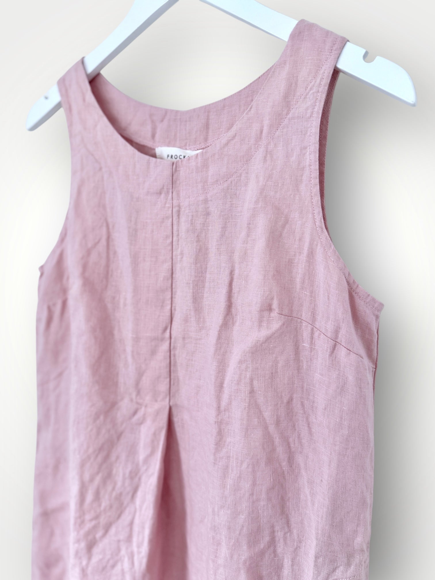 becky dress - peony pink linen Apparel