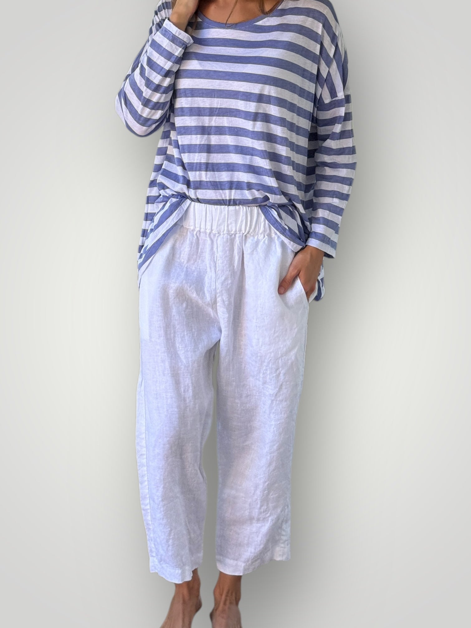 peta pants - white linen Apparel