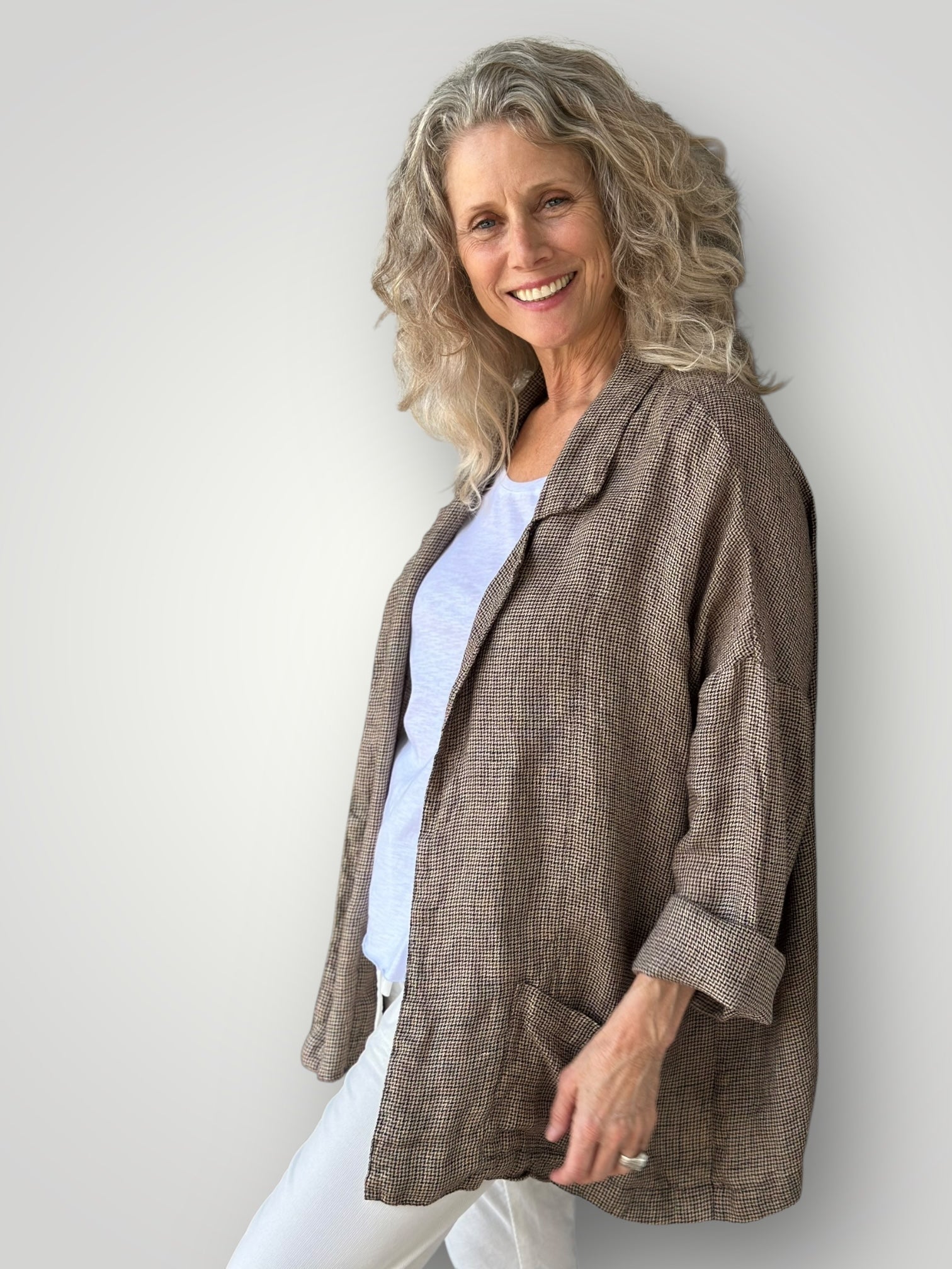 albert blazer - natural woven linen Shirts