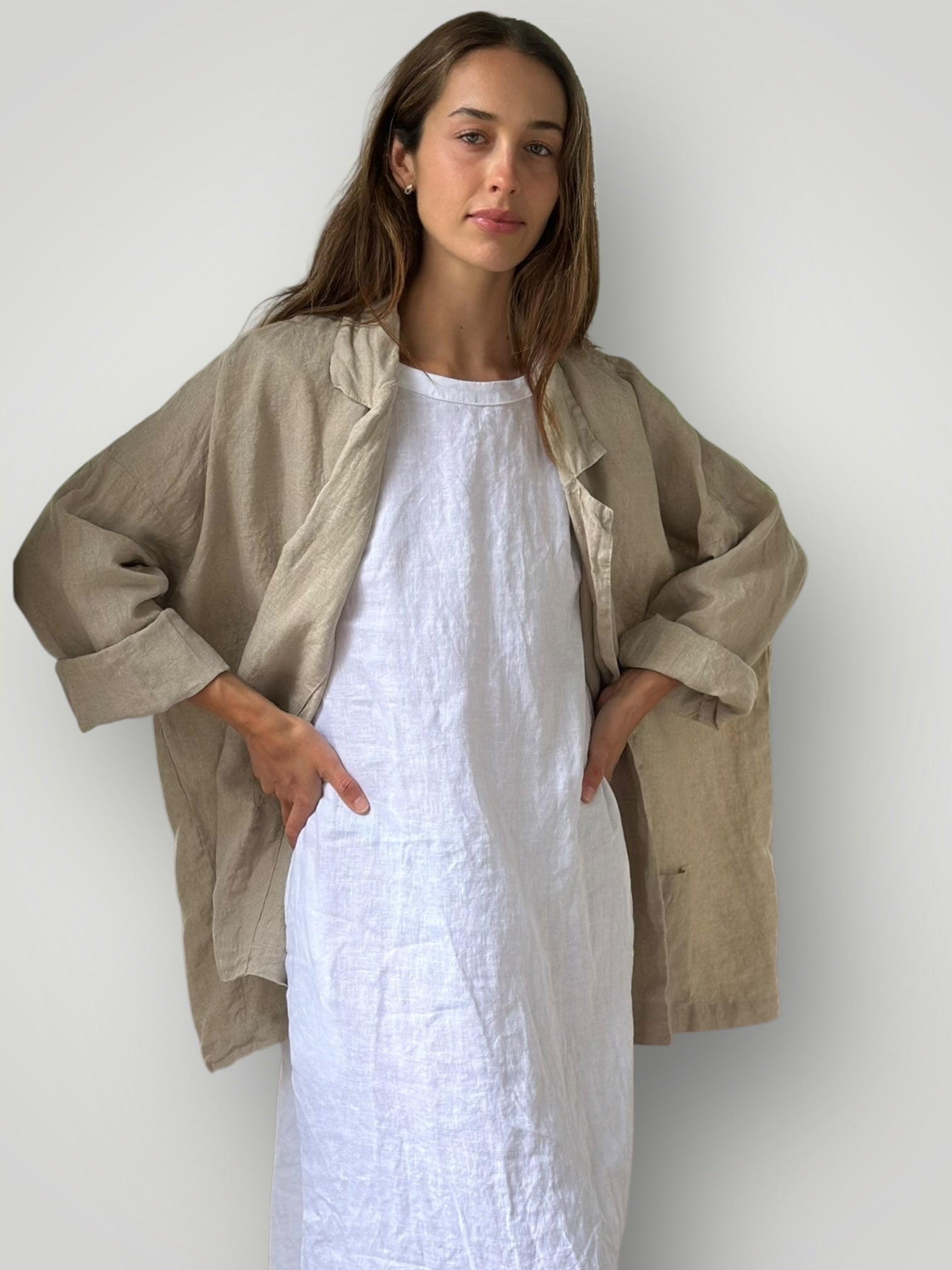 albert blazer -natural linen Shirts