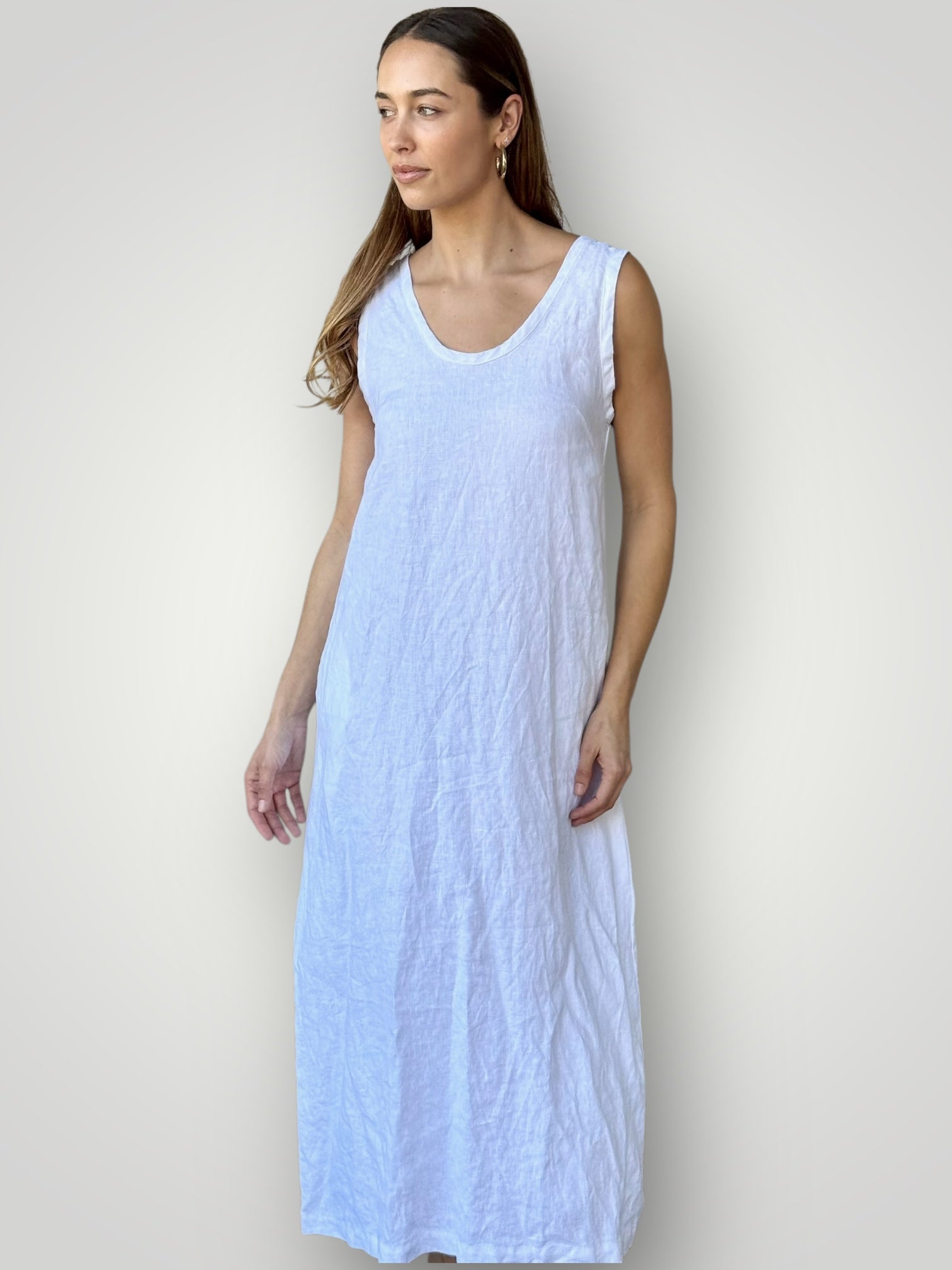 imogen dress-white linen