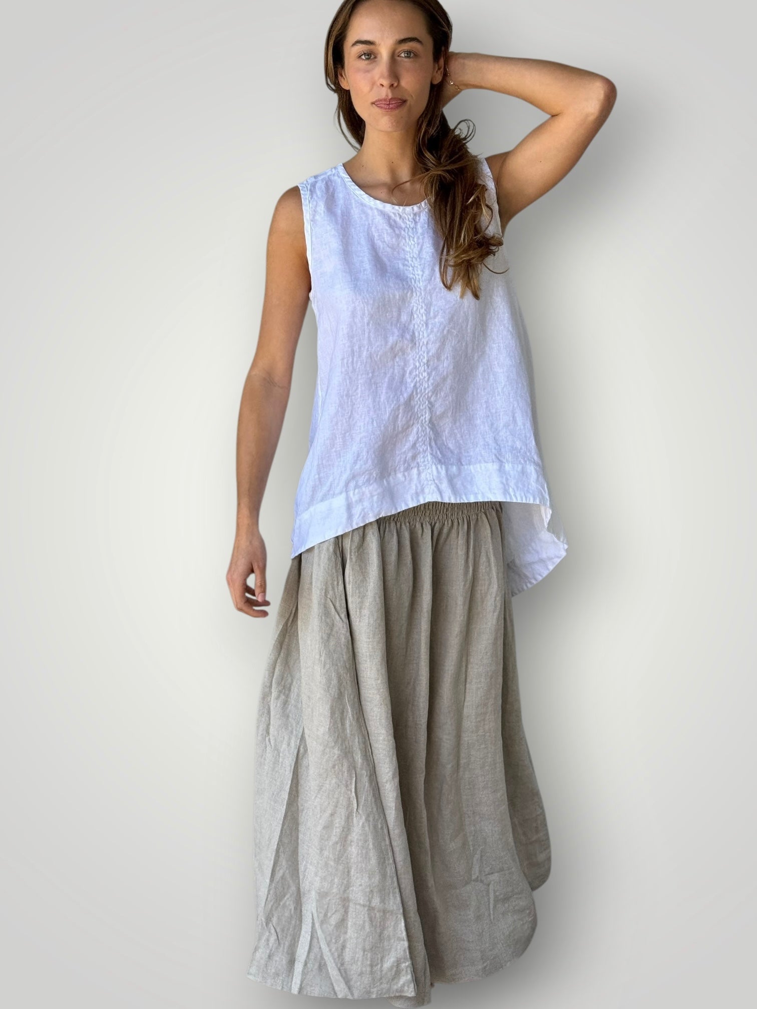 lulu skirt-natural linen Apparel