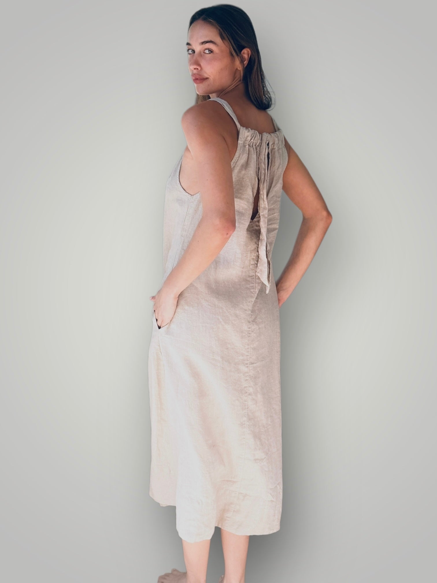 olivia dress-natural linen