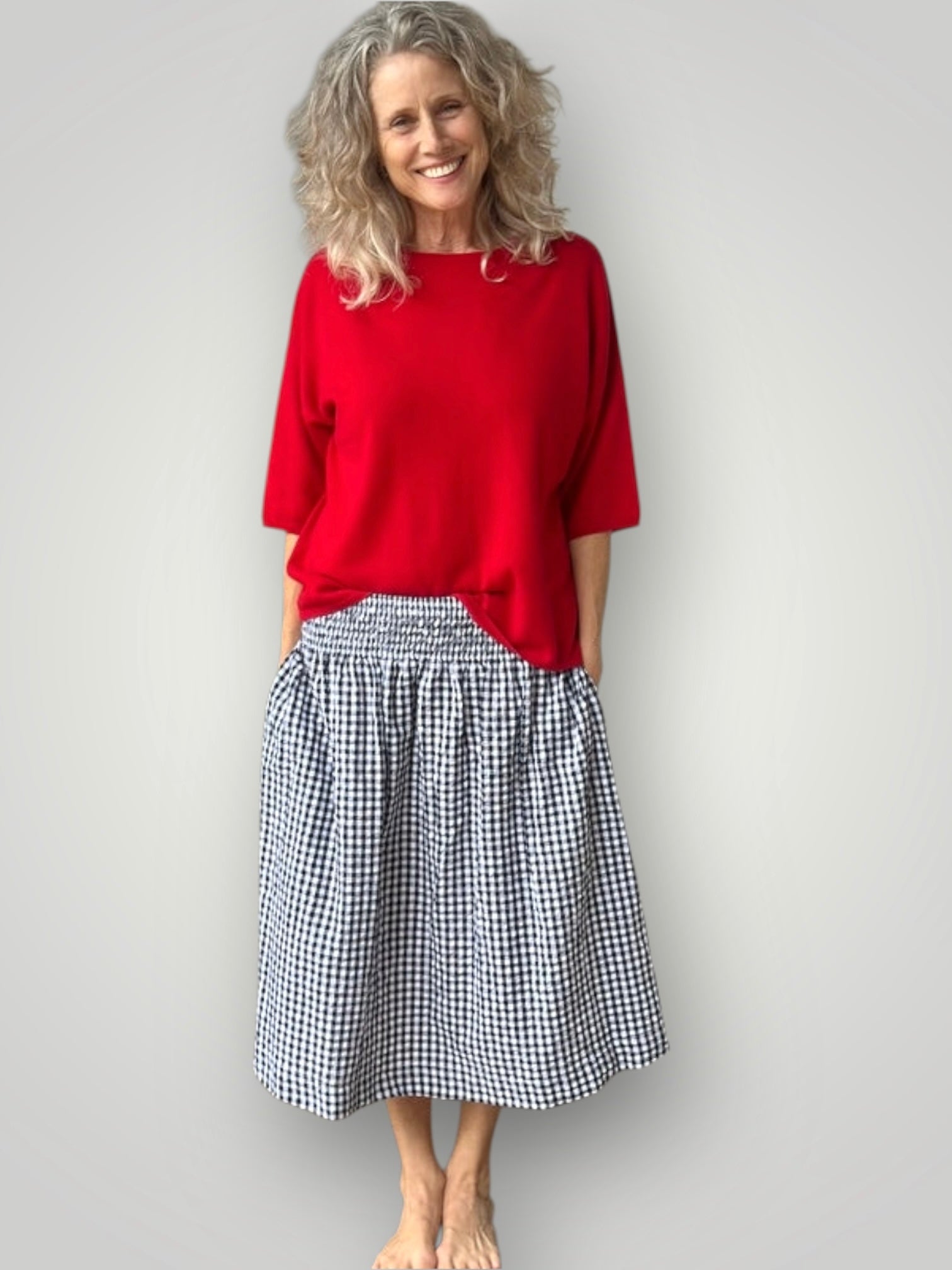 lola skirt -black /white gingham cotton Apparel