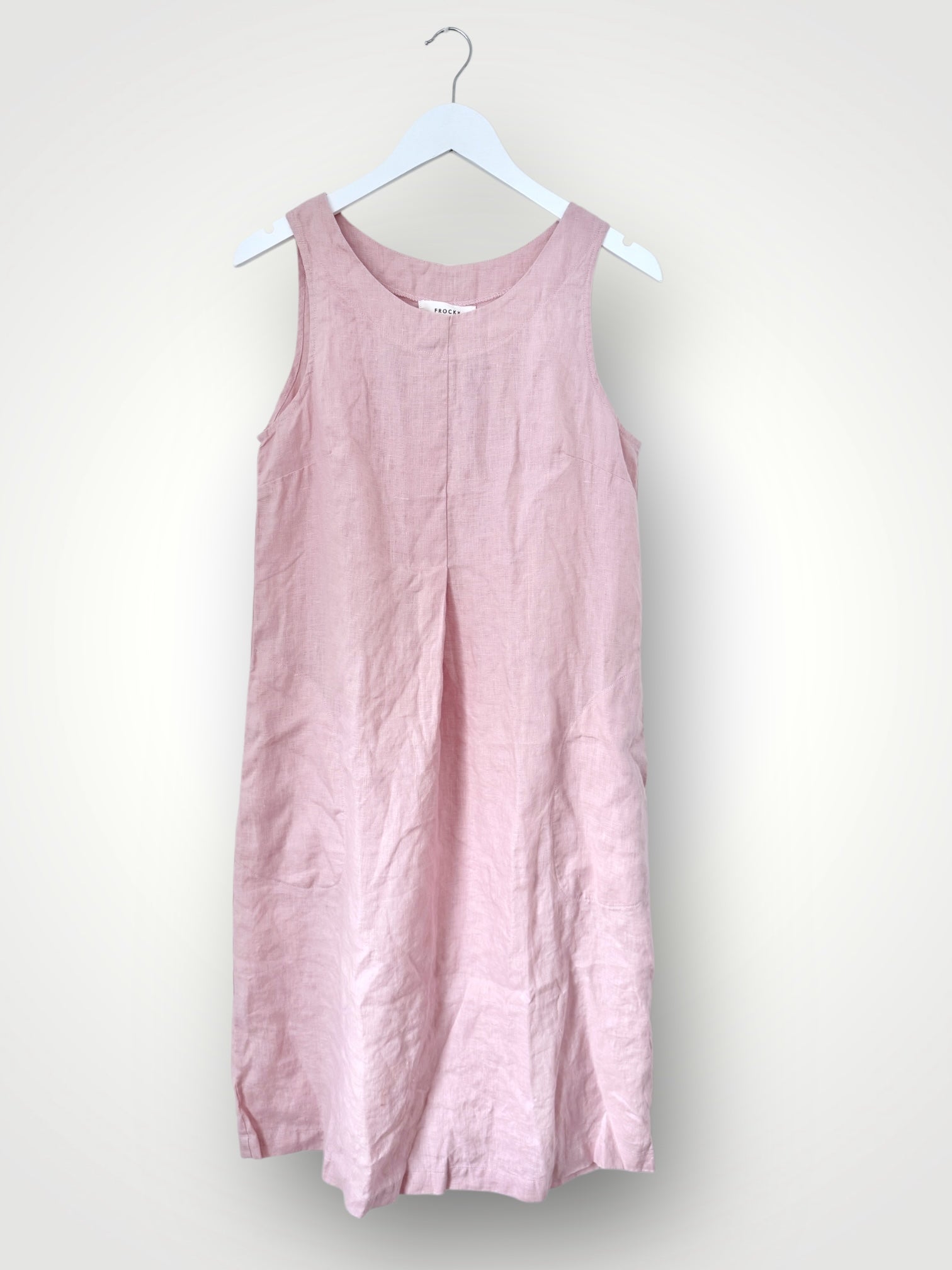 becky dress - peony pink linen Apparel
