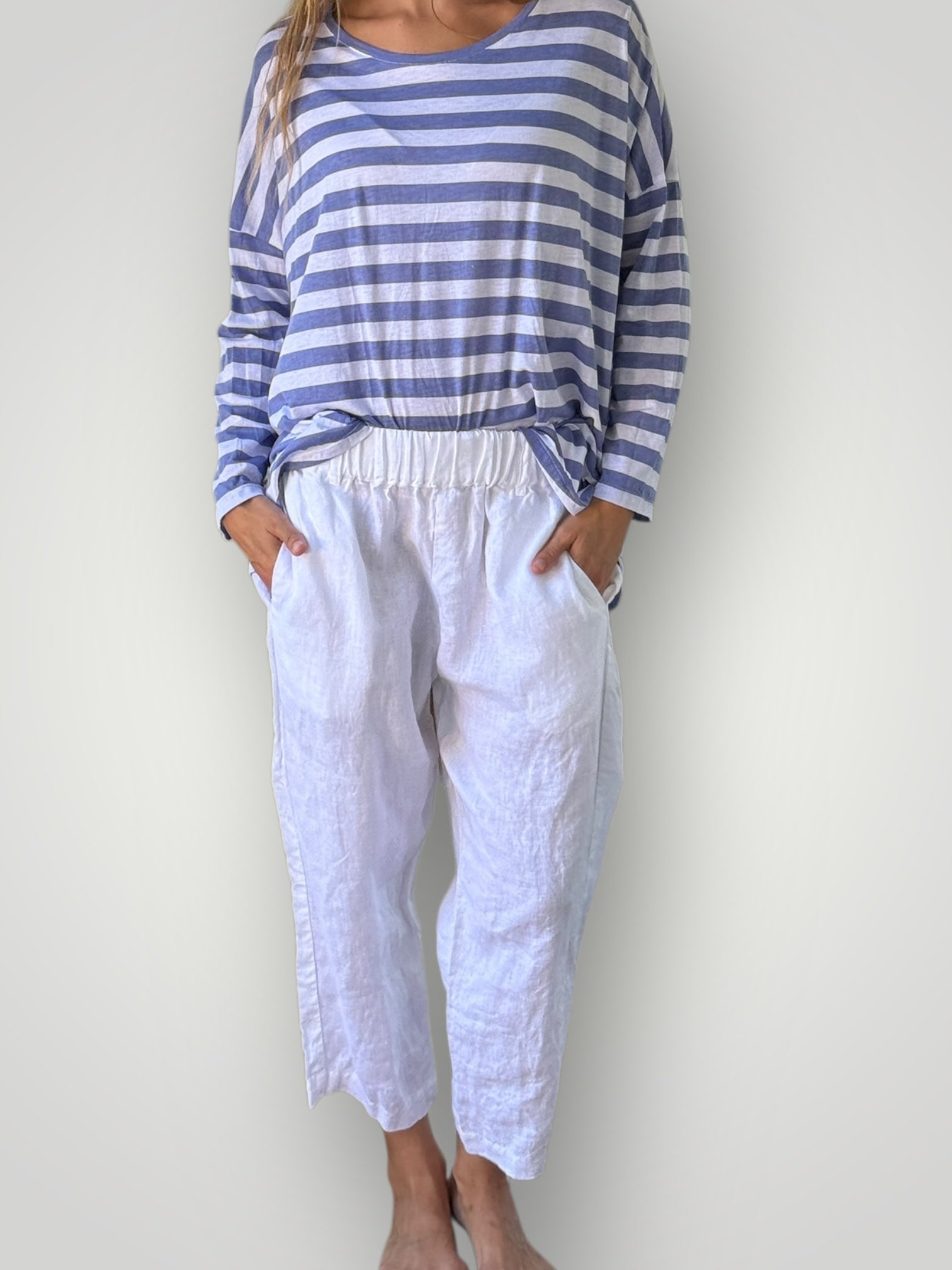 peta pants - white linen Apparel