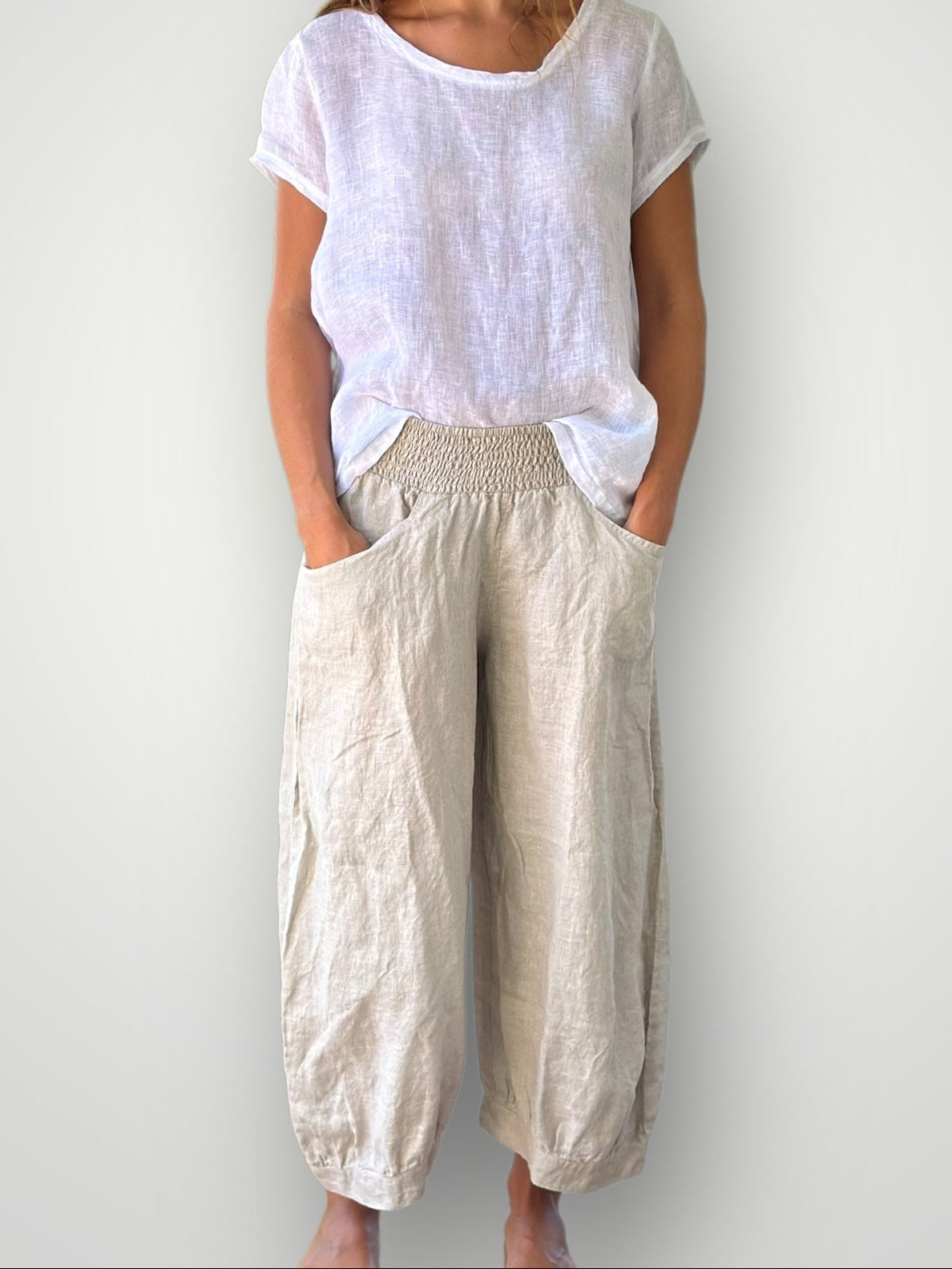 jackie pant - natural linen Apparel