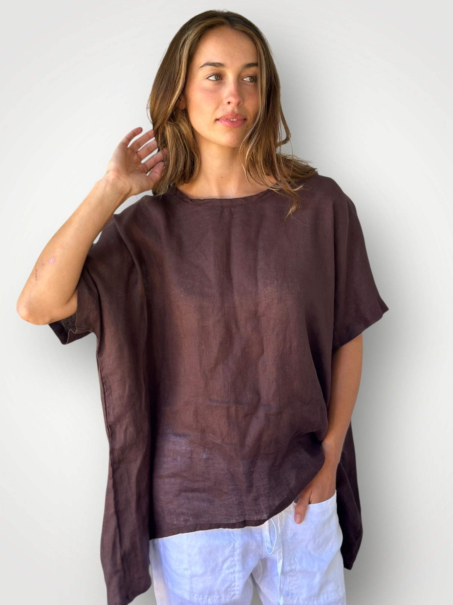 rachael top - soil linen Apparel