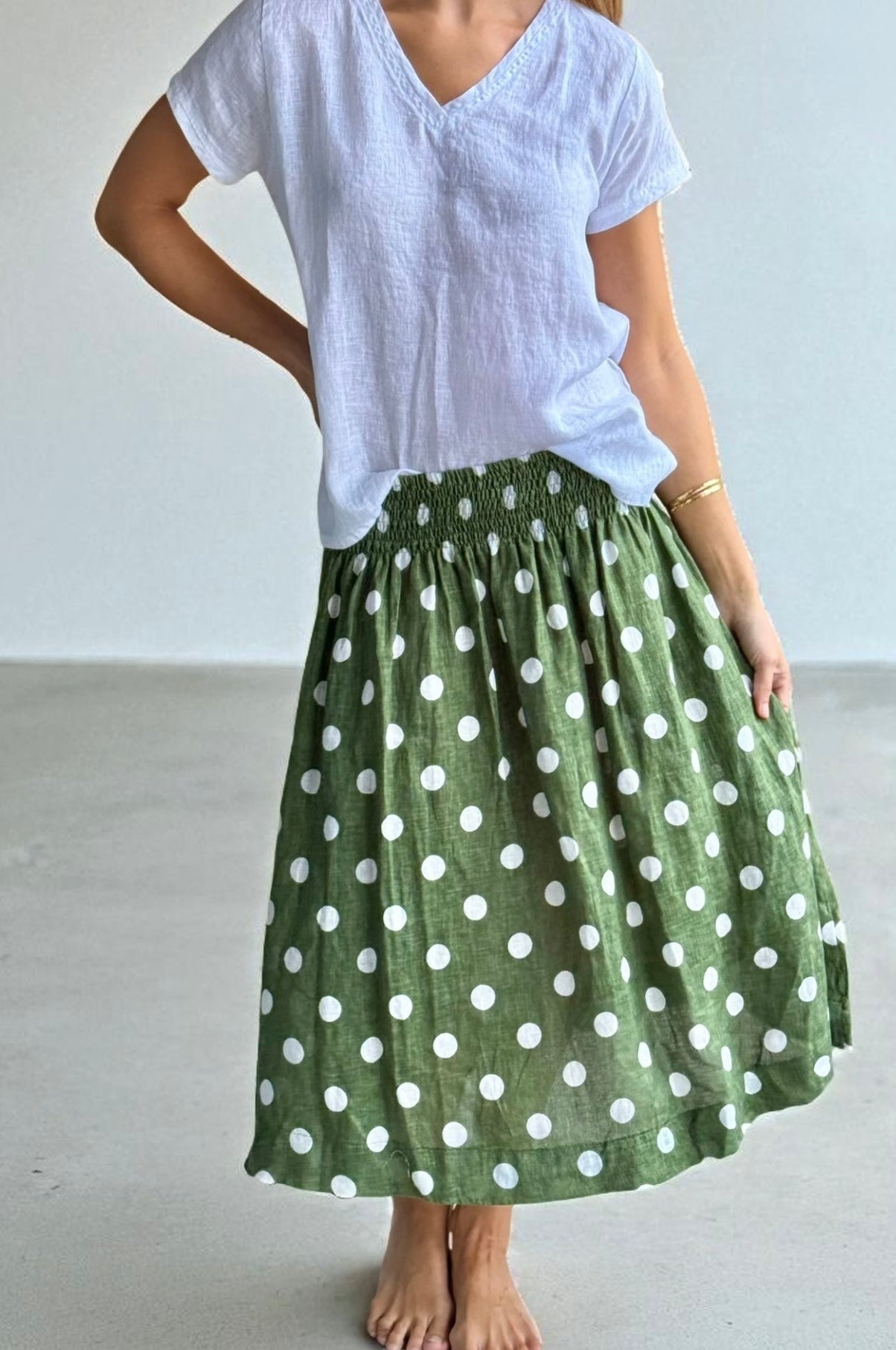 lola skirt - moss spot Apparel