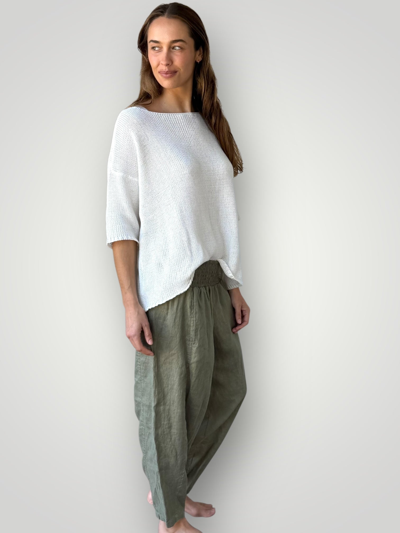 frankie pant - sage linen Apparel