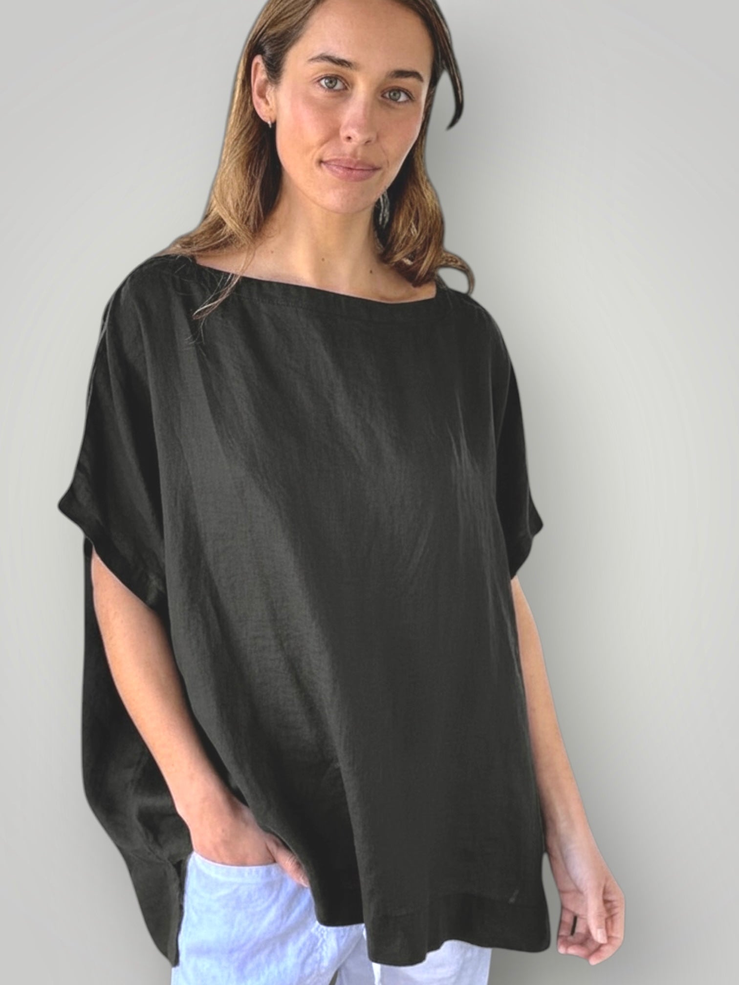 sammy top -charcoal linen Apparel