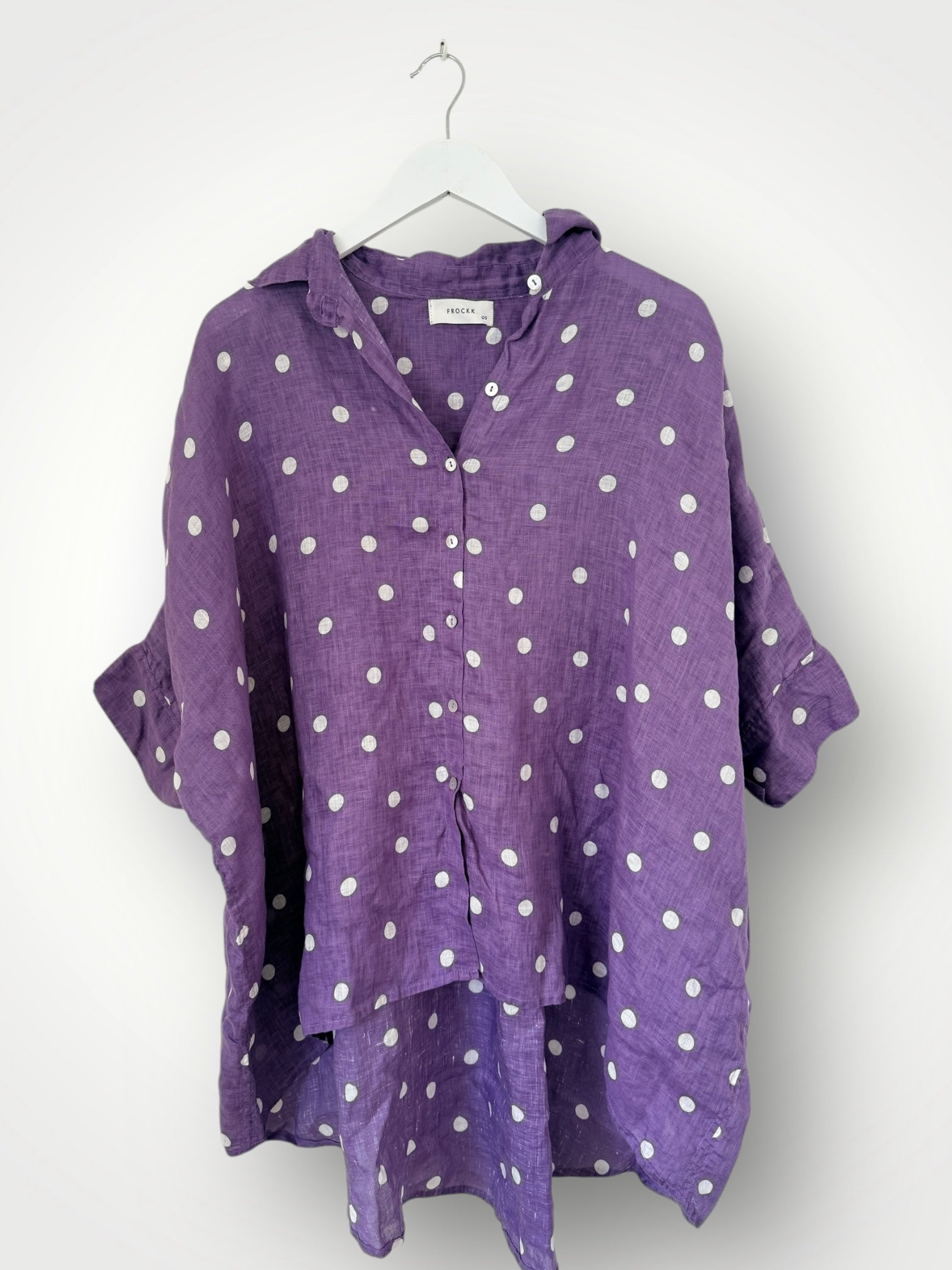 issey shirt - orchid spot linen Apparel