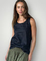 alice tank - black linen Apparel