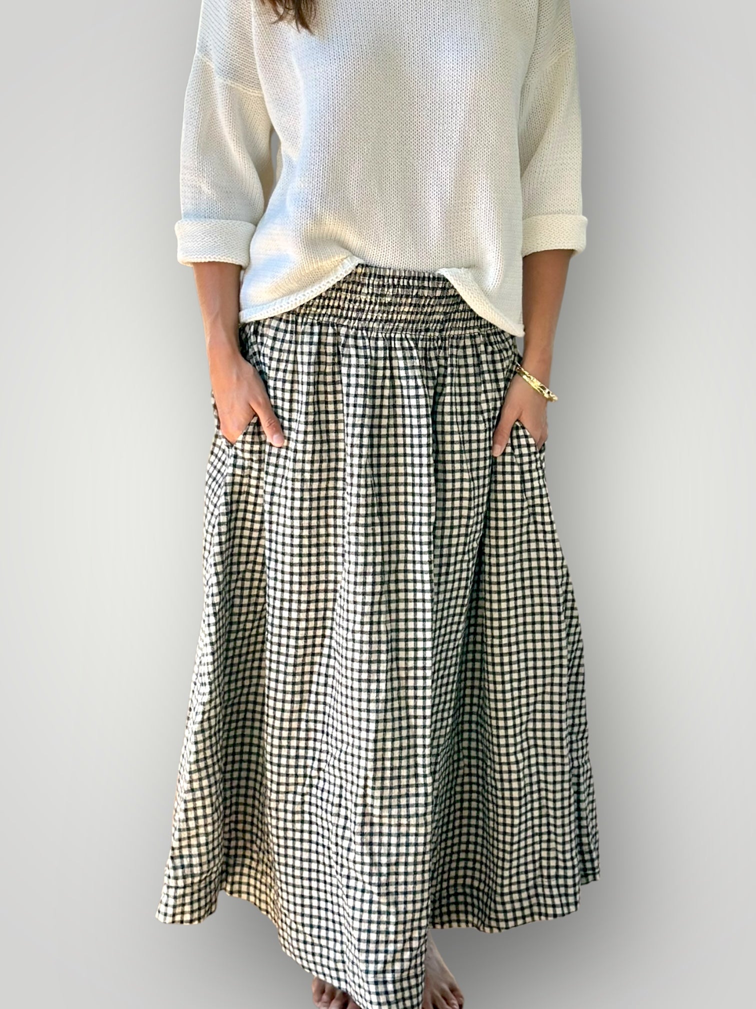 lulu skirt - vintage black check Apparel