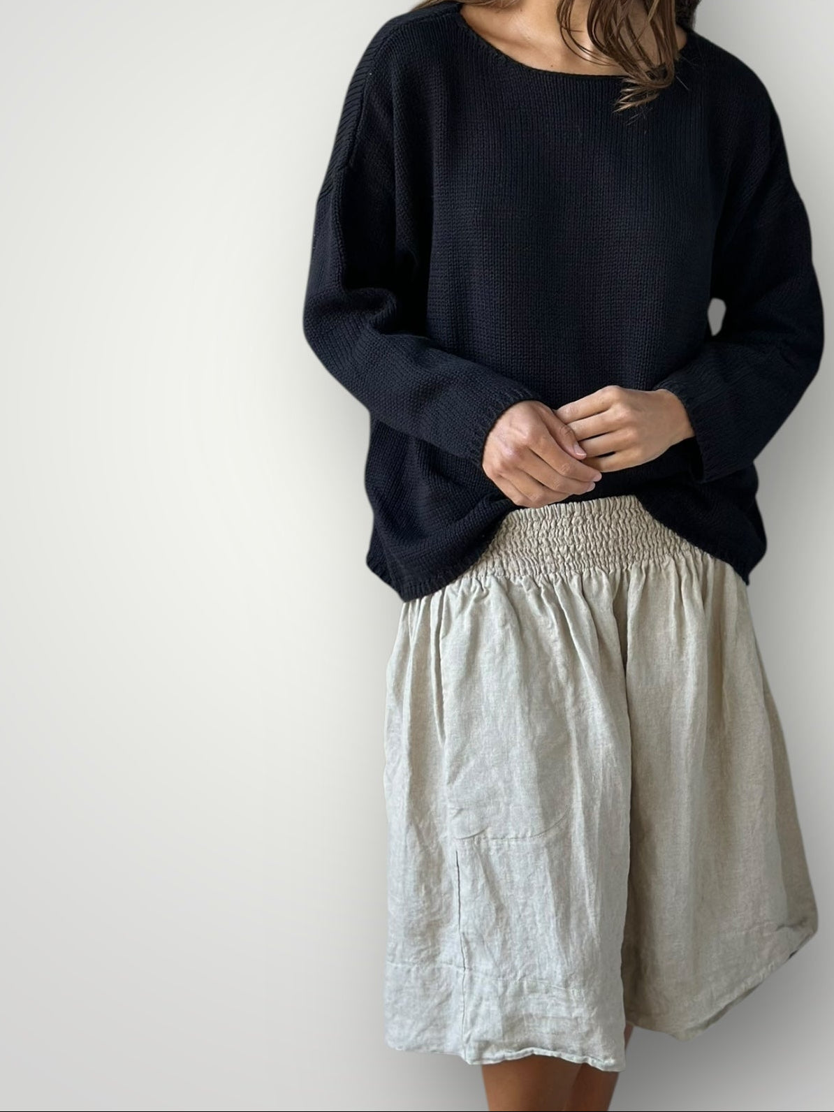 zoe skirt-natural linen Apparel