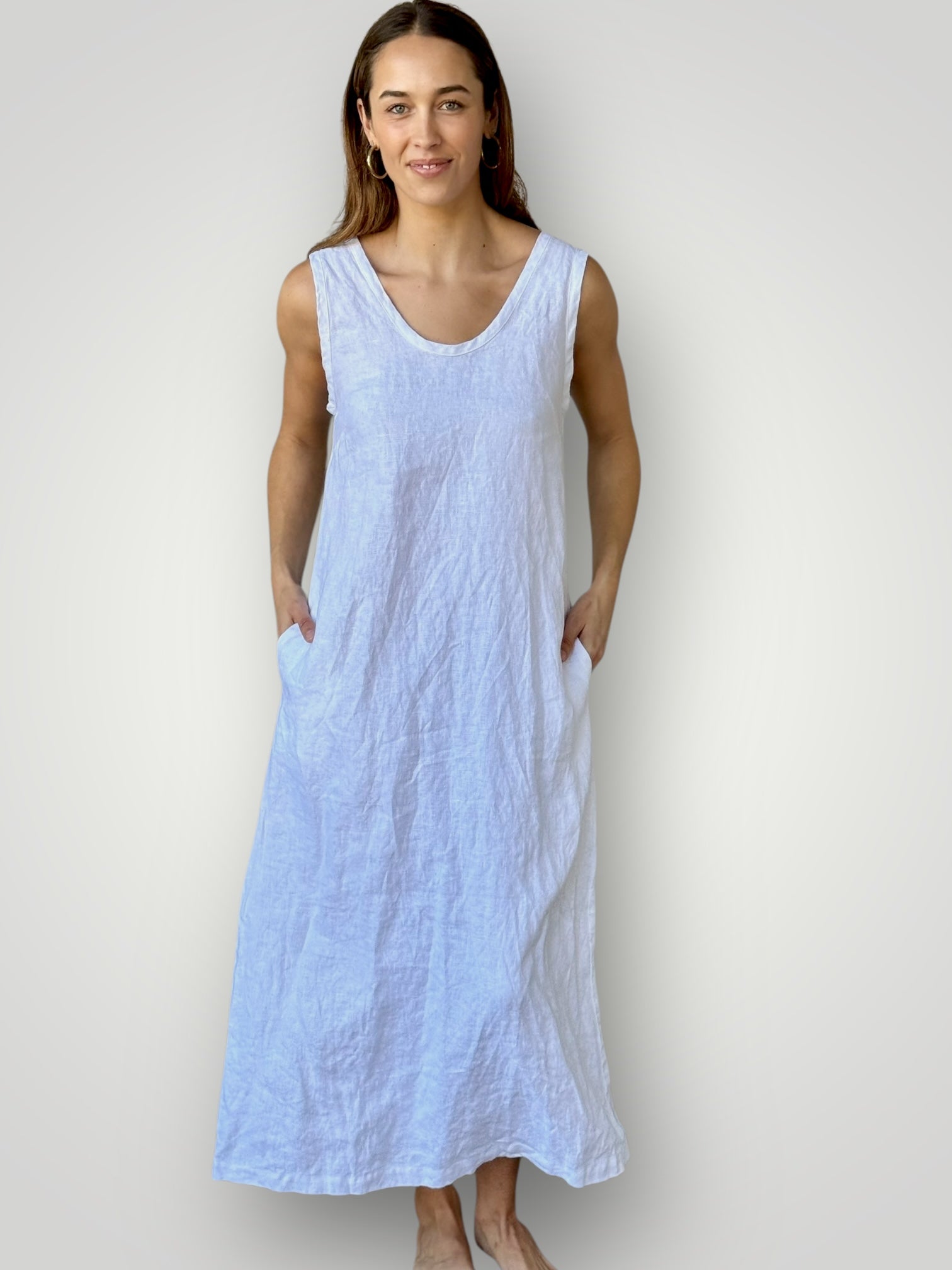 imogen dress-white linen
